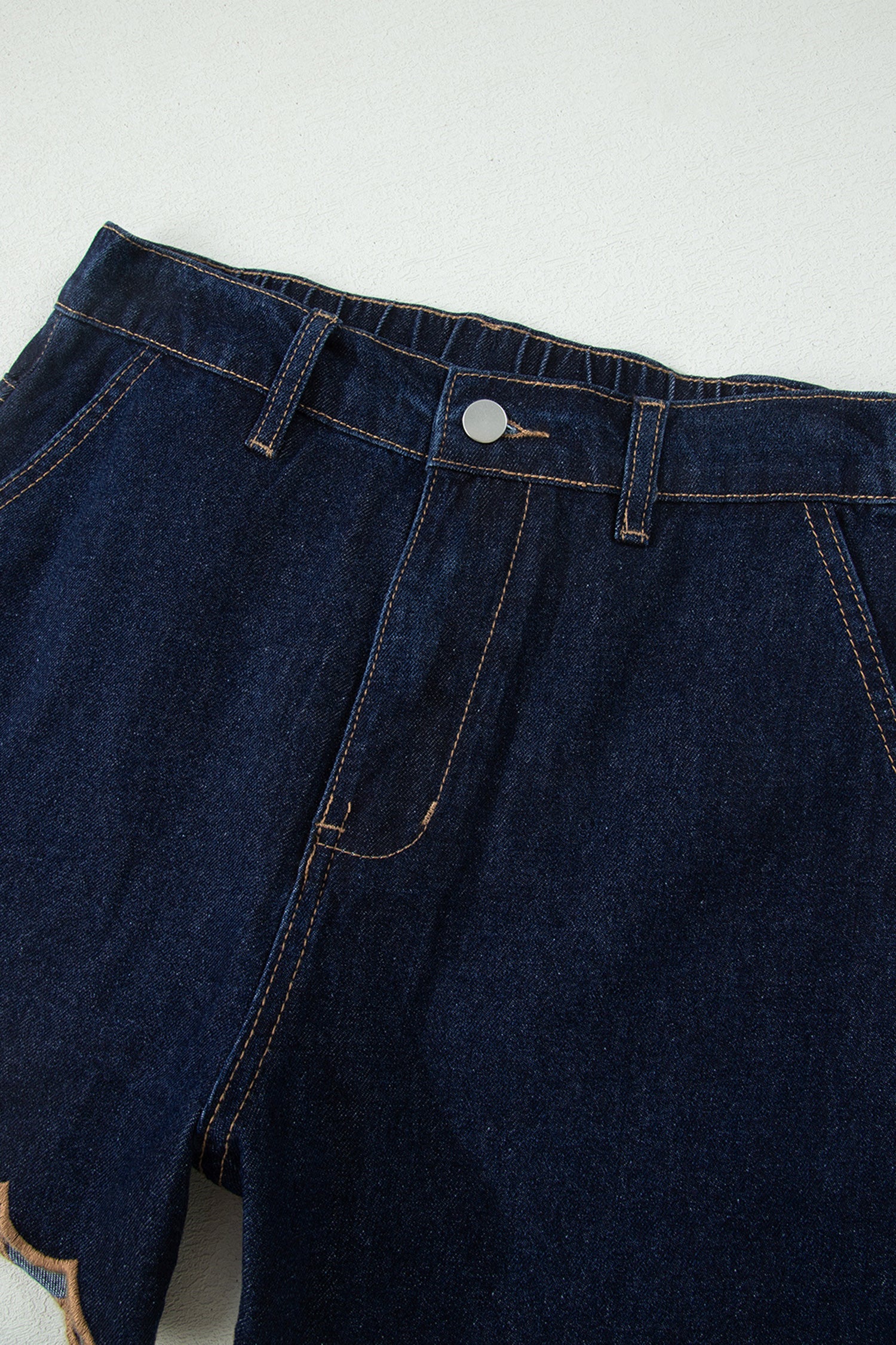 Navy Blue Relaxed Denim Shorts