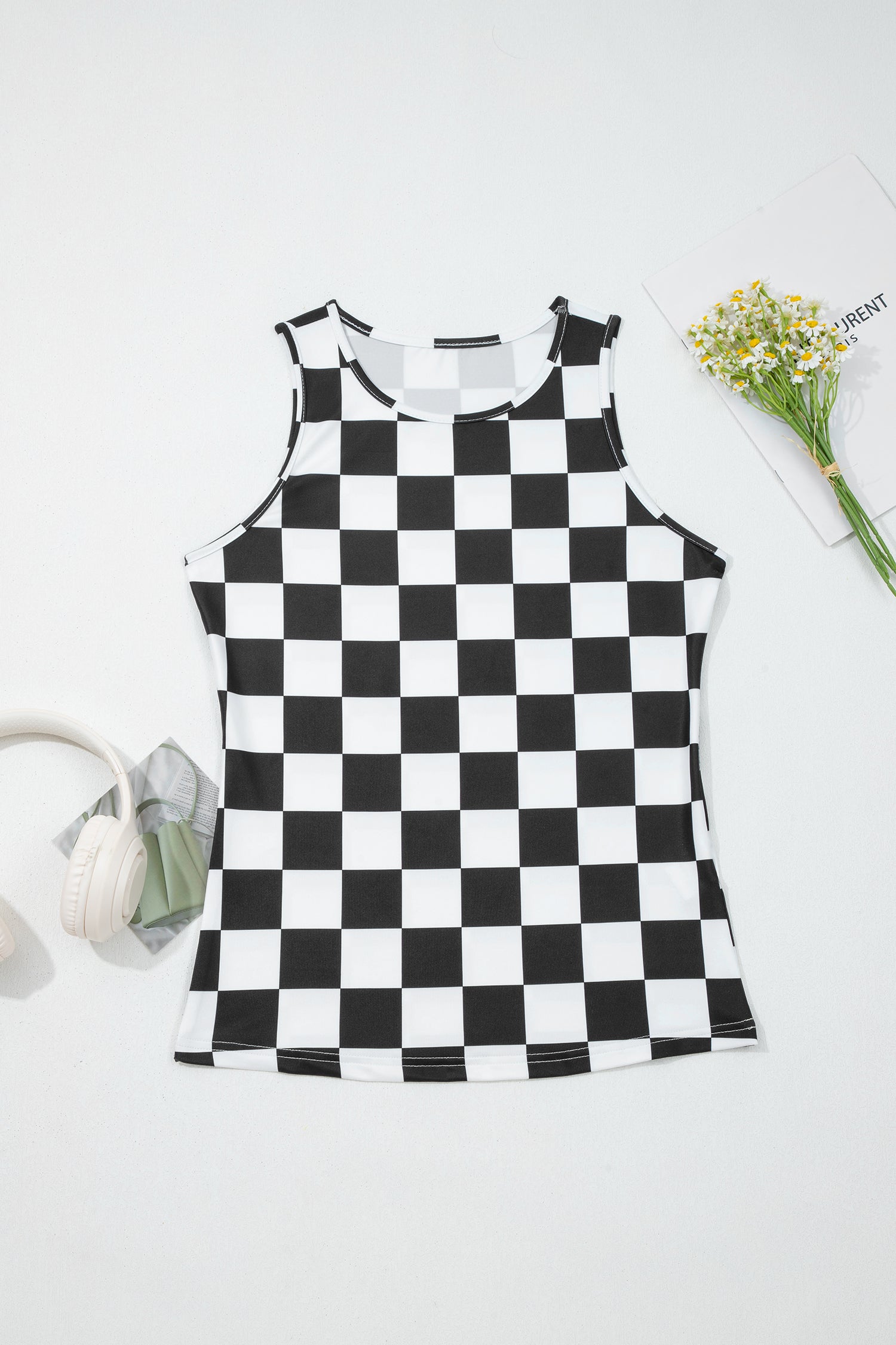 Checkerboard Slim Tank Top