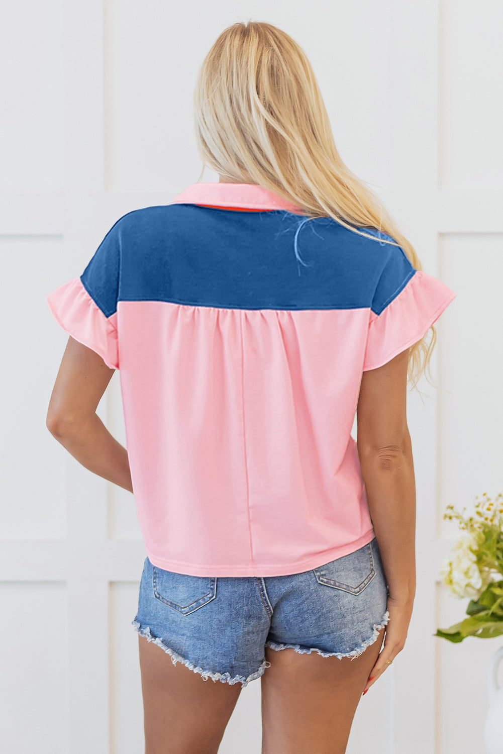 Preppy Bloom Colorblock Top