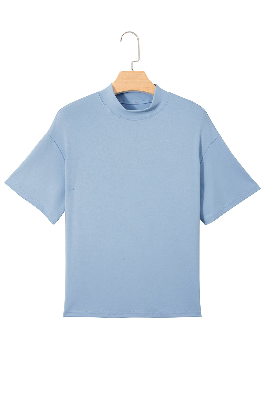 Sachet Pink Solid Color High Neck Oversize Tee