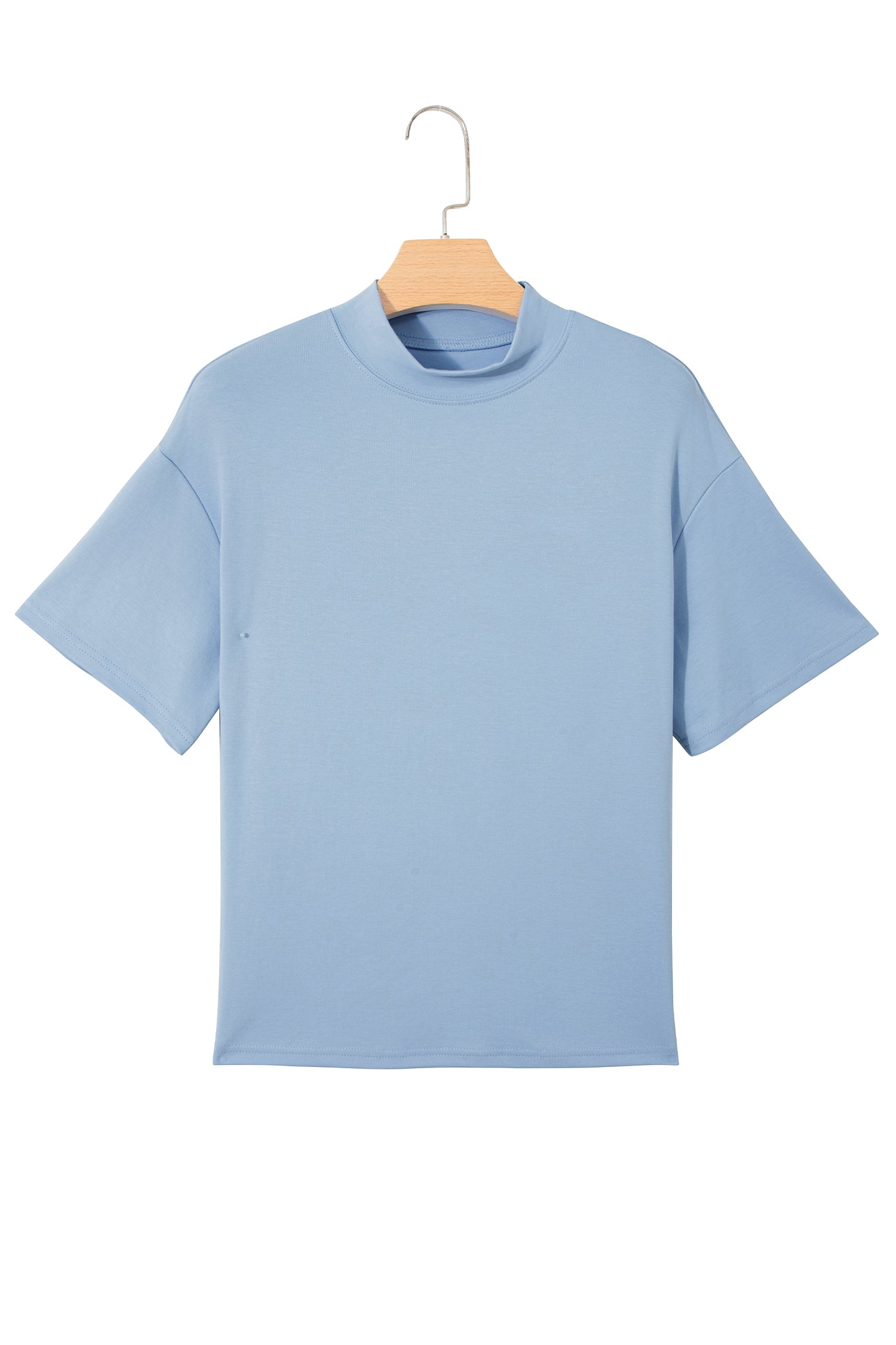 Sachet Pink Solid Color High Neck Oversize Tee
