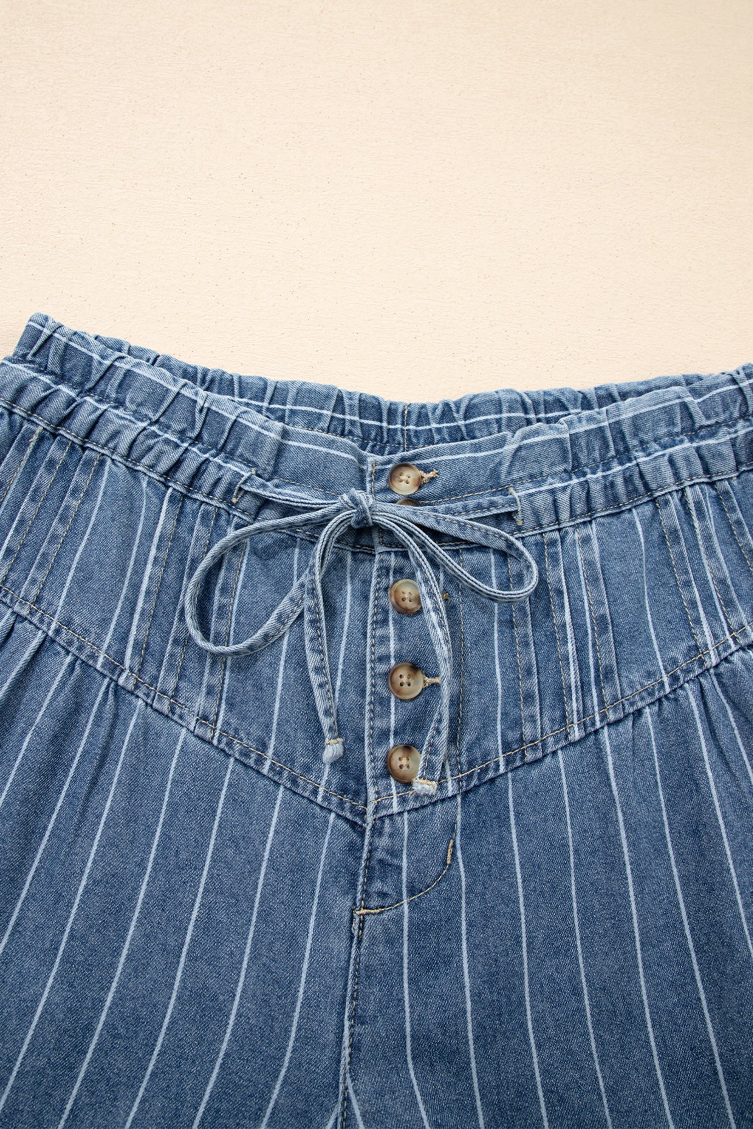 Pleated Casual Wide Leg Jeans