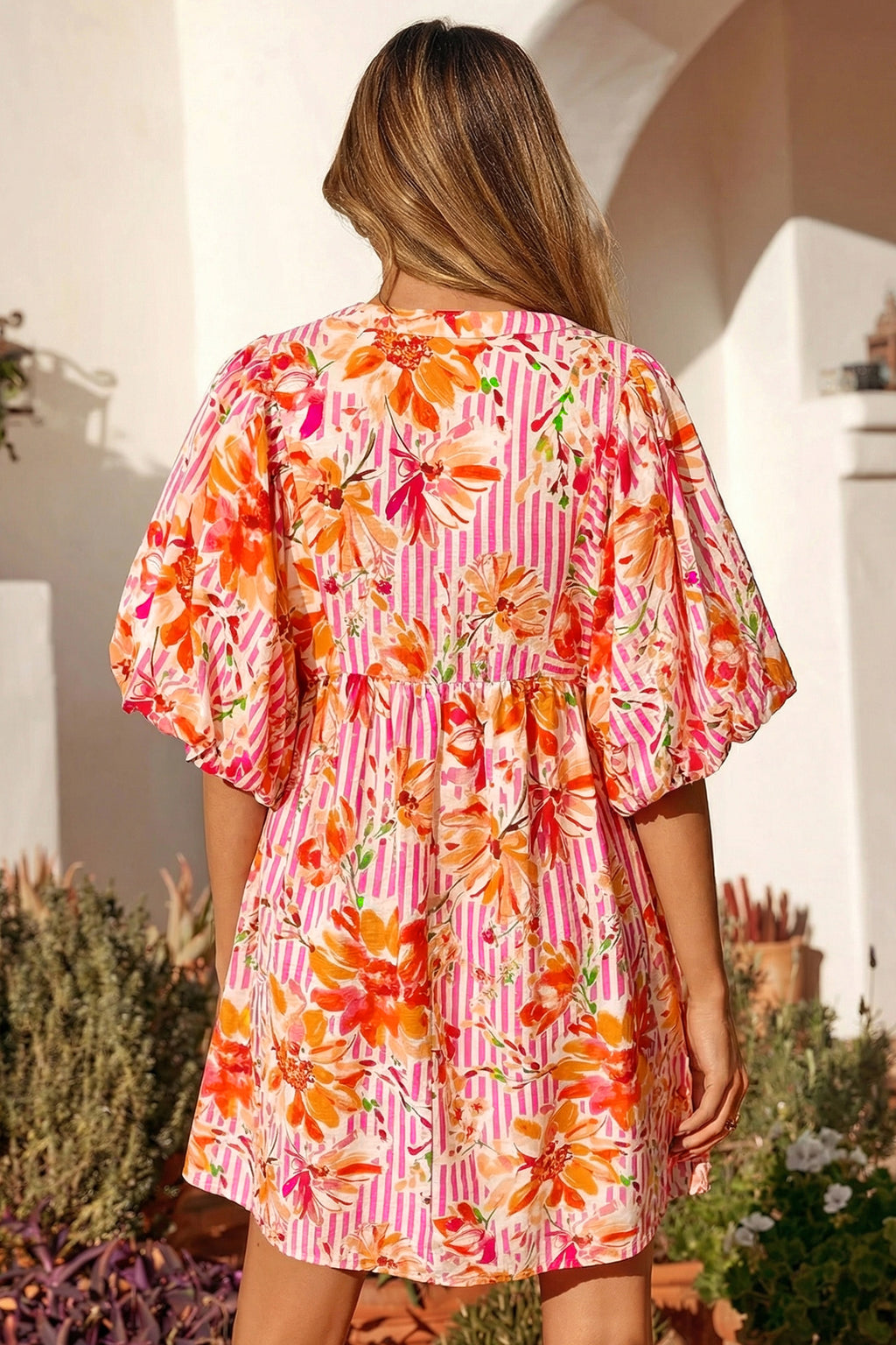 Sunset Bloom Mini Dress