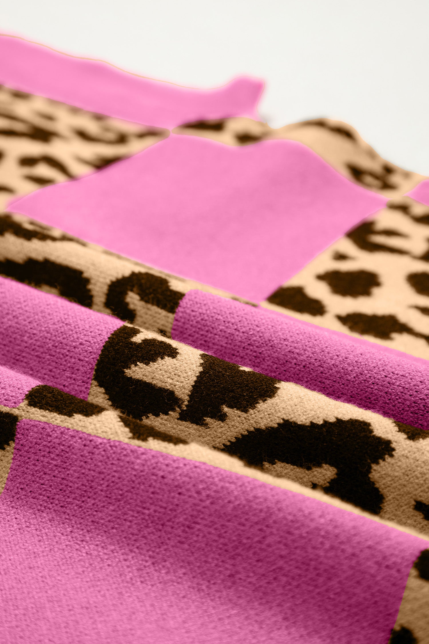 Glamourous Pink Leopard Short Sleeve Knit Sweater