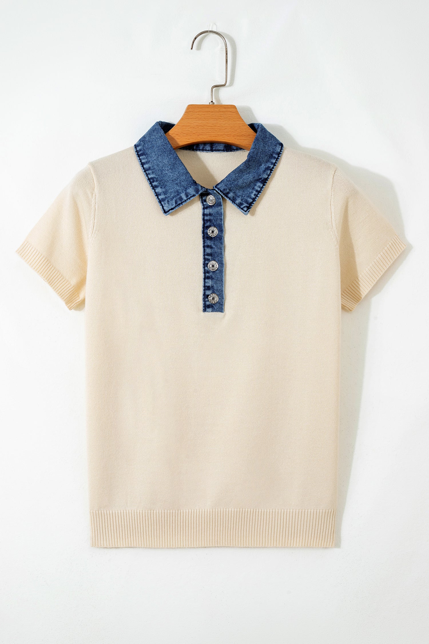 Elegant Short Sleeve Knit Sweater