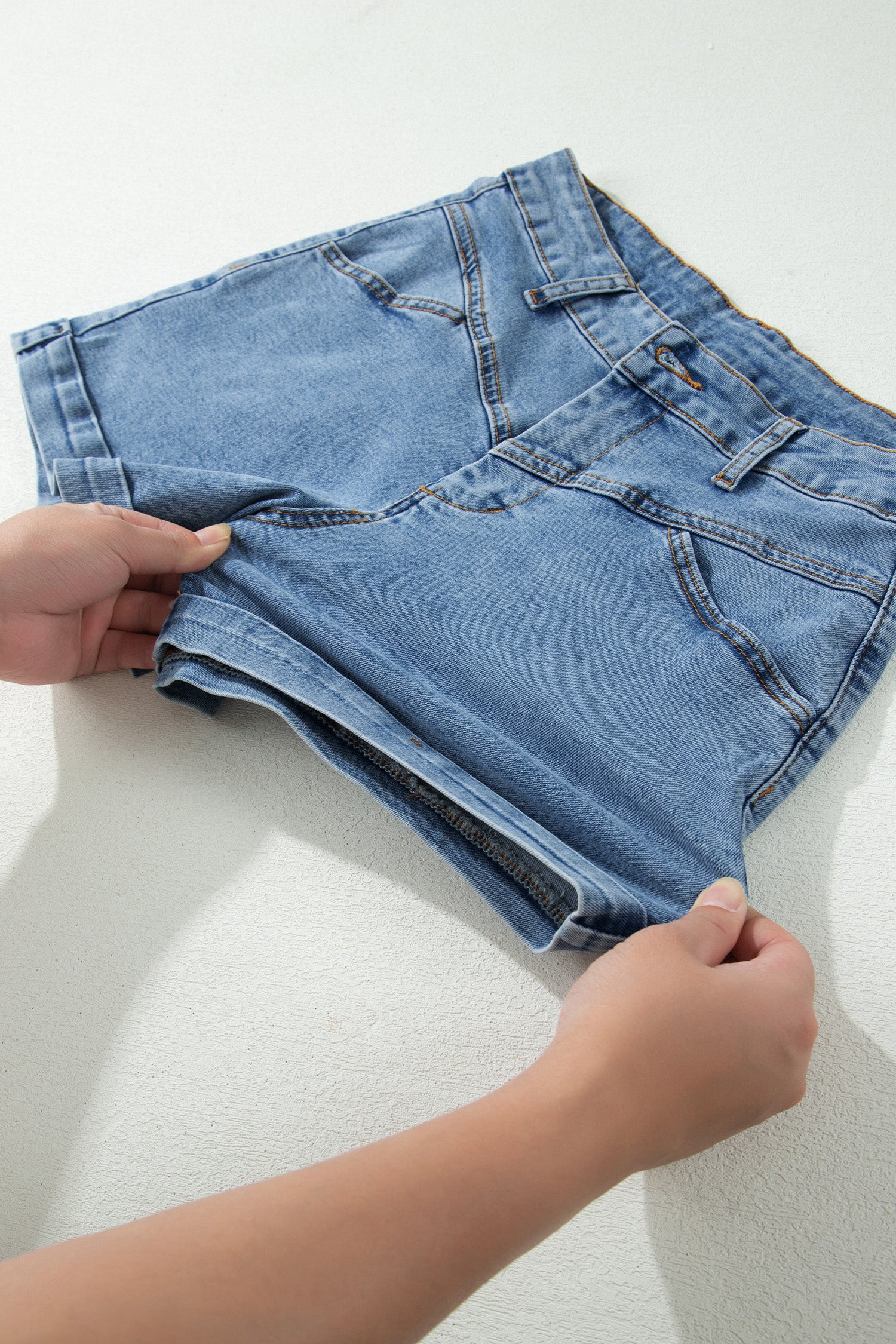 Ivy Seam Denim Shorts