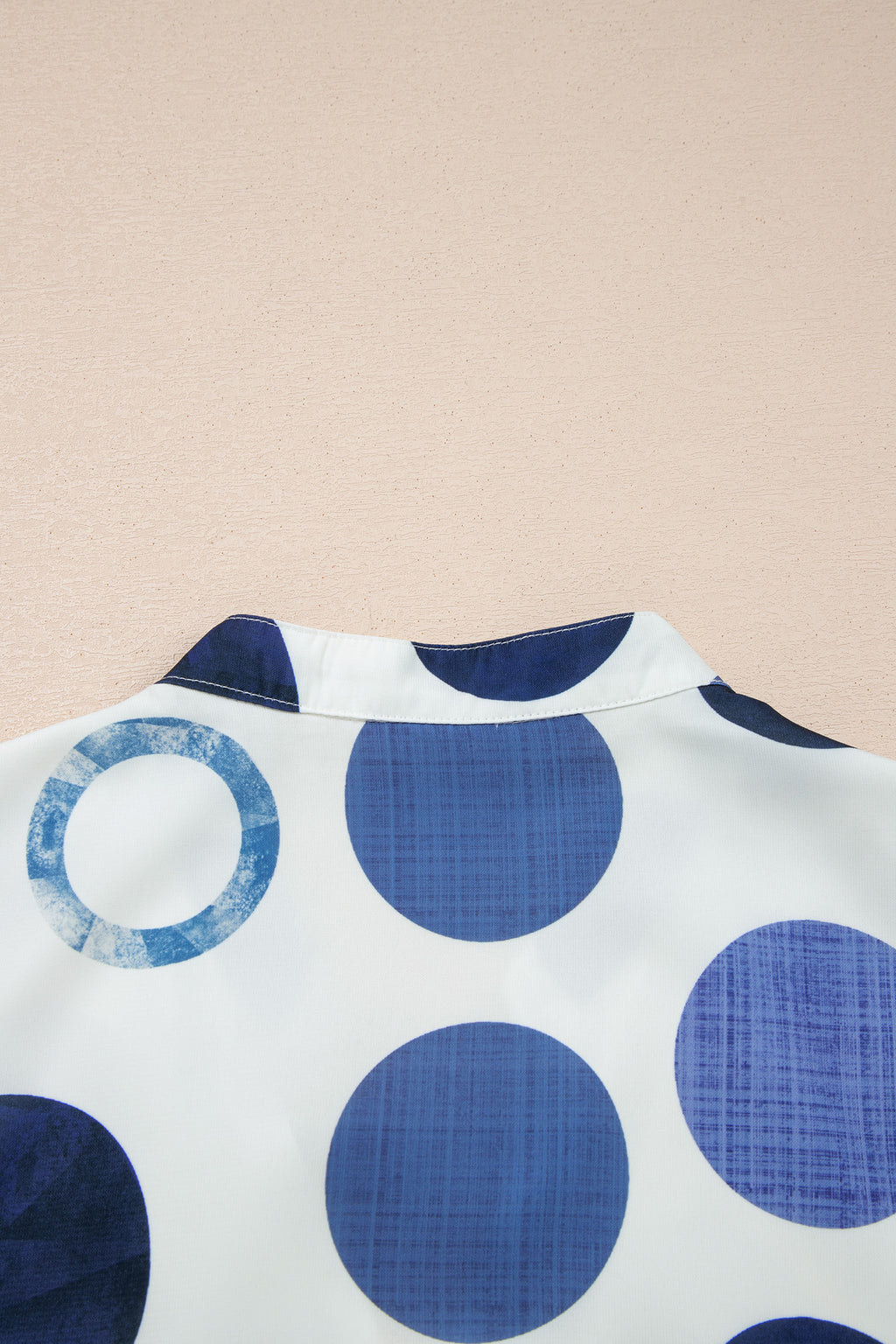 Blue Polka Dot Print Flounced Half Sleeve Casual Vacation Style Mini Dress