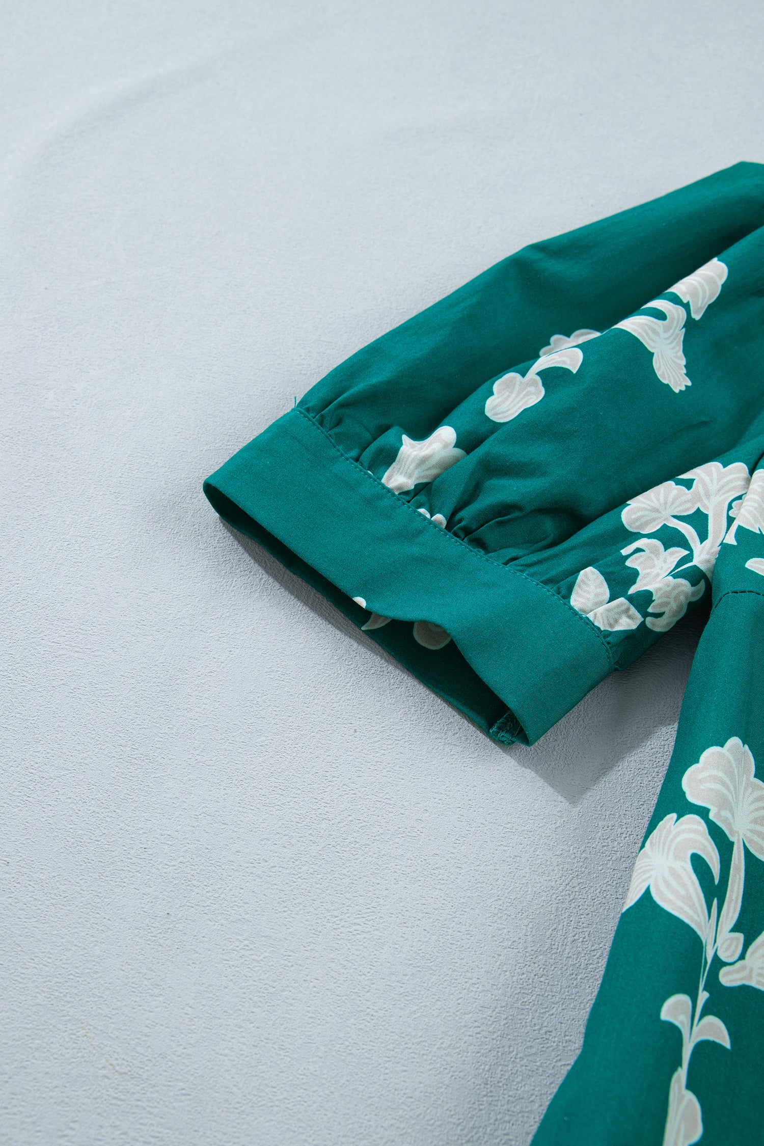 Green Frilled Floral Mini Dress