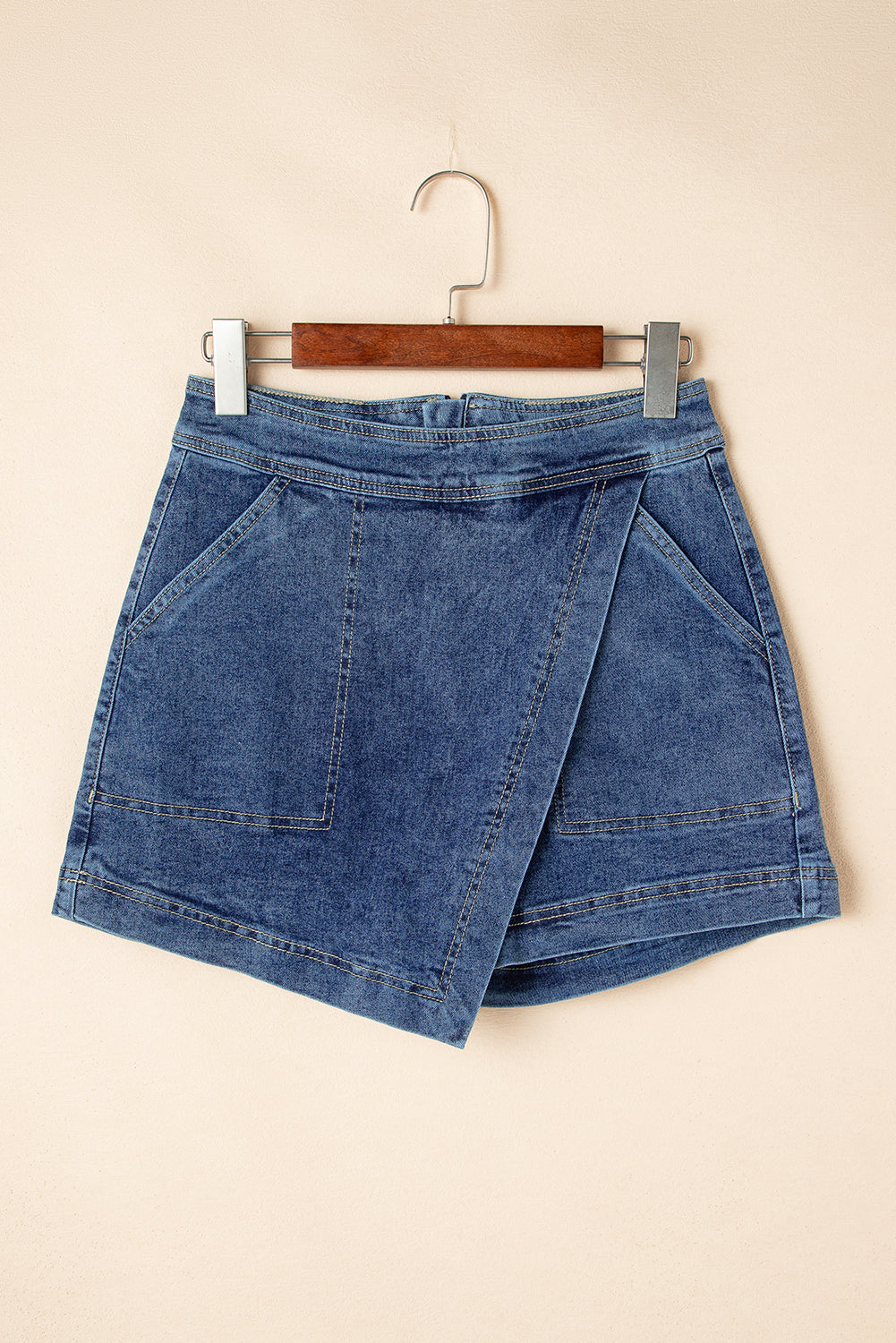 Wrapped Mini Denim Skort