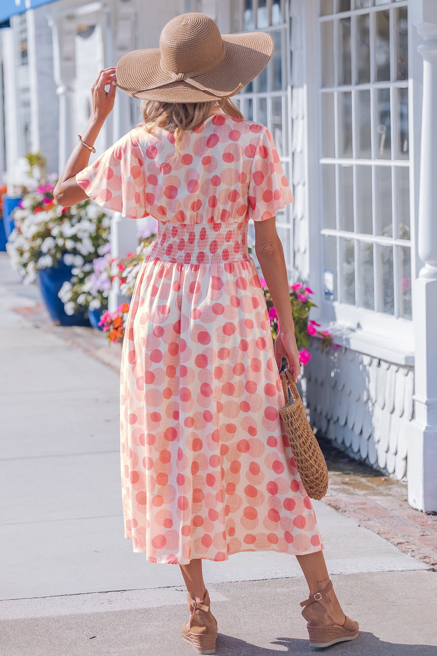 Pink Polka Dot Long Dress
