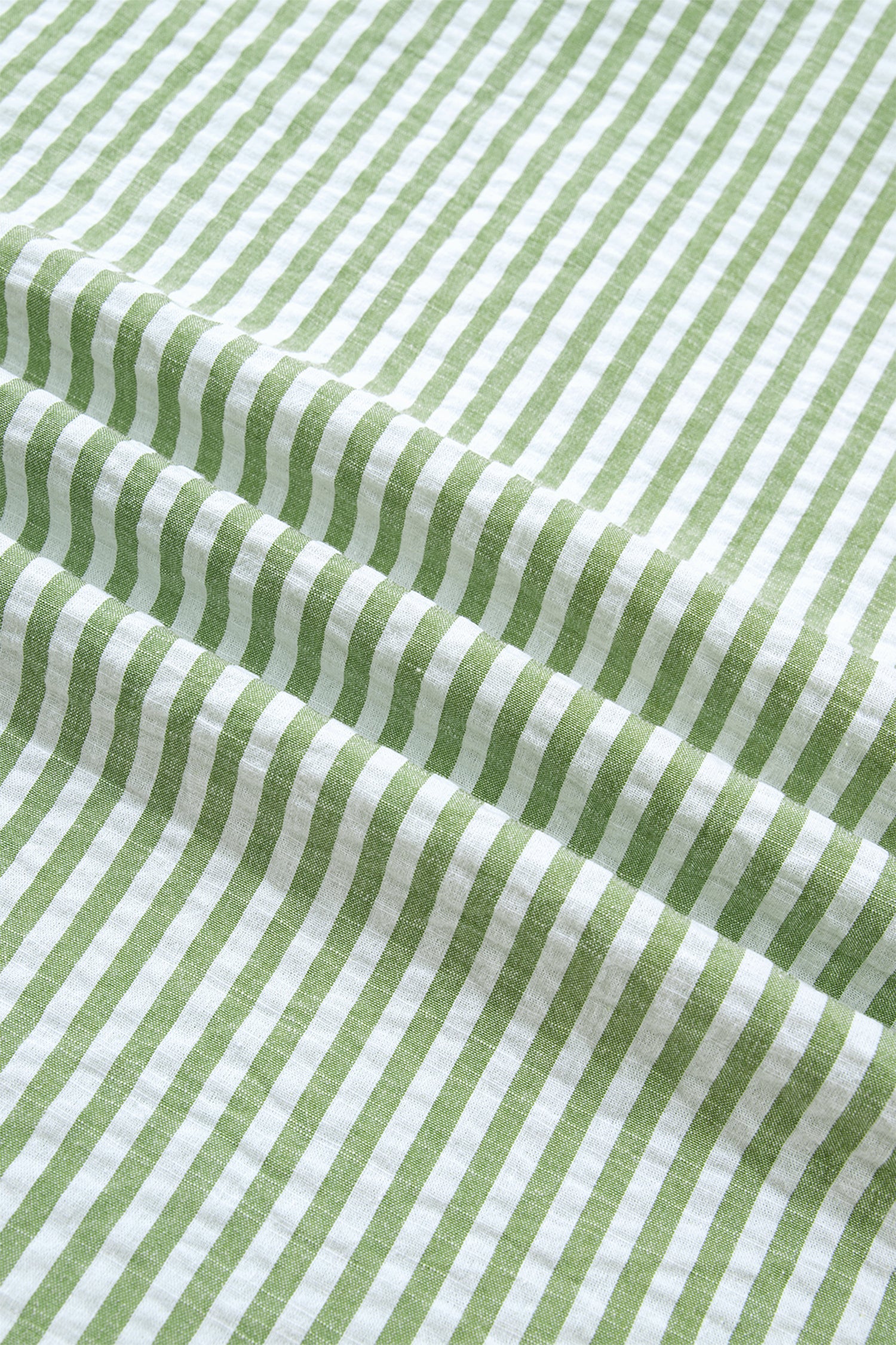 Green Stripe Shirt Collar Half Sleeve Blouse
