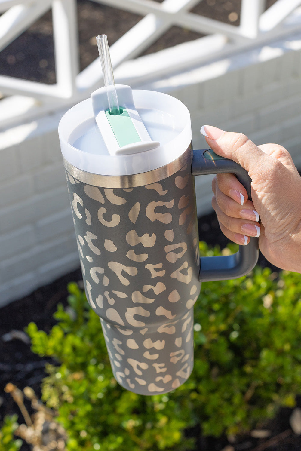 Gray Leopard Tumbler 40oz