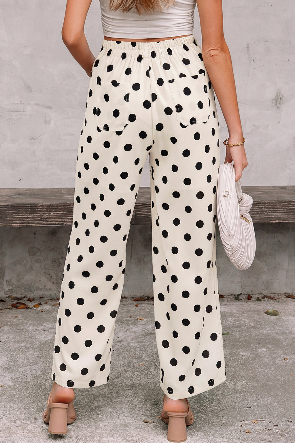 Polka Dot Straight Leg Pants