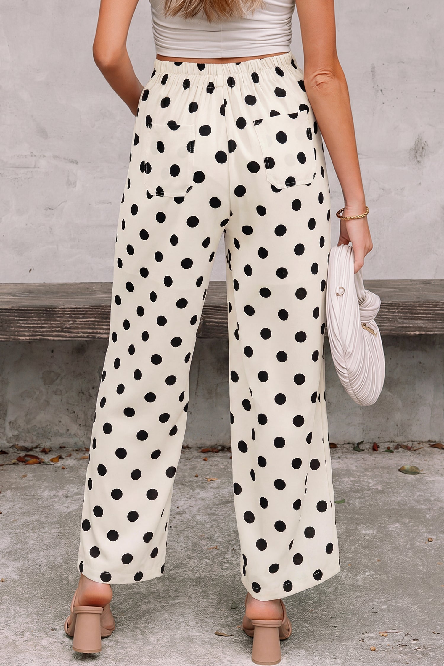 Polka Dot Straight Leg Pants