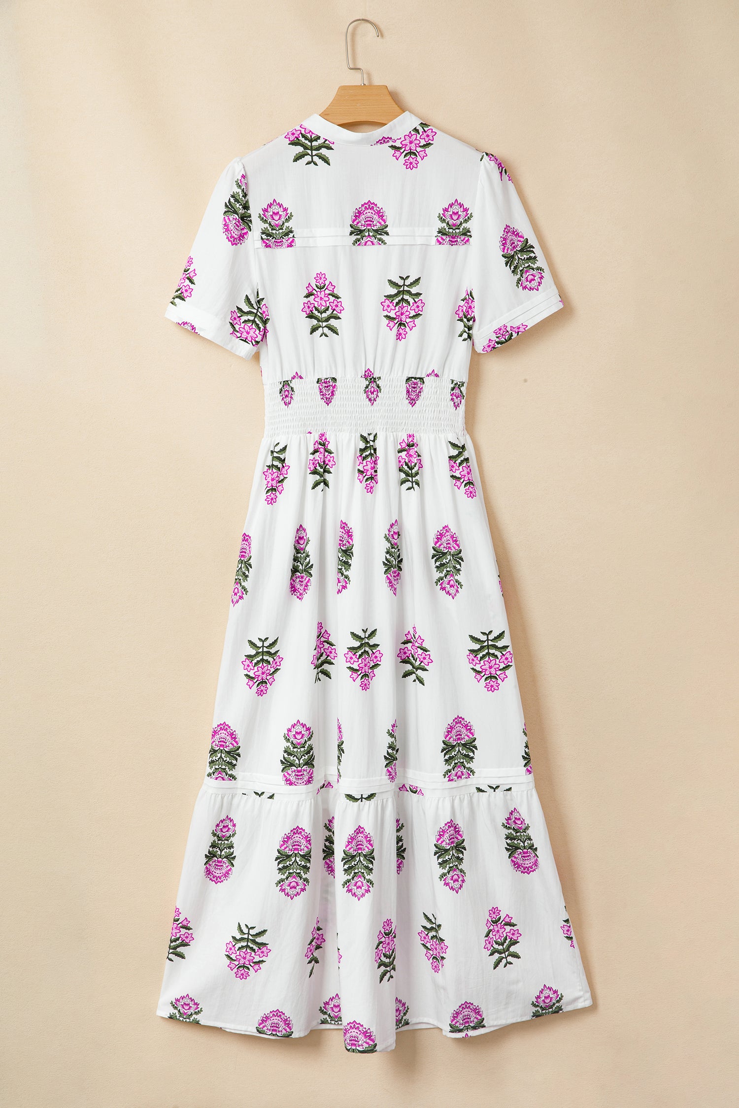 Floral Print Ruffle Hem Maxi Dress