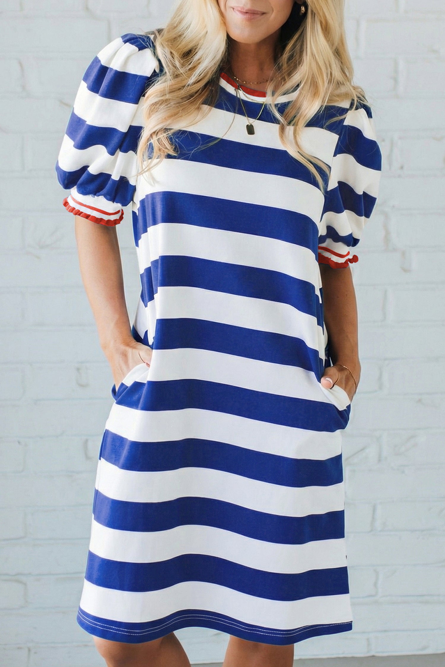 Blue Stripe Mini Dress