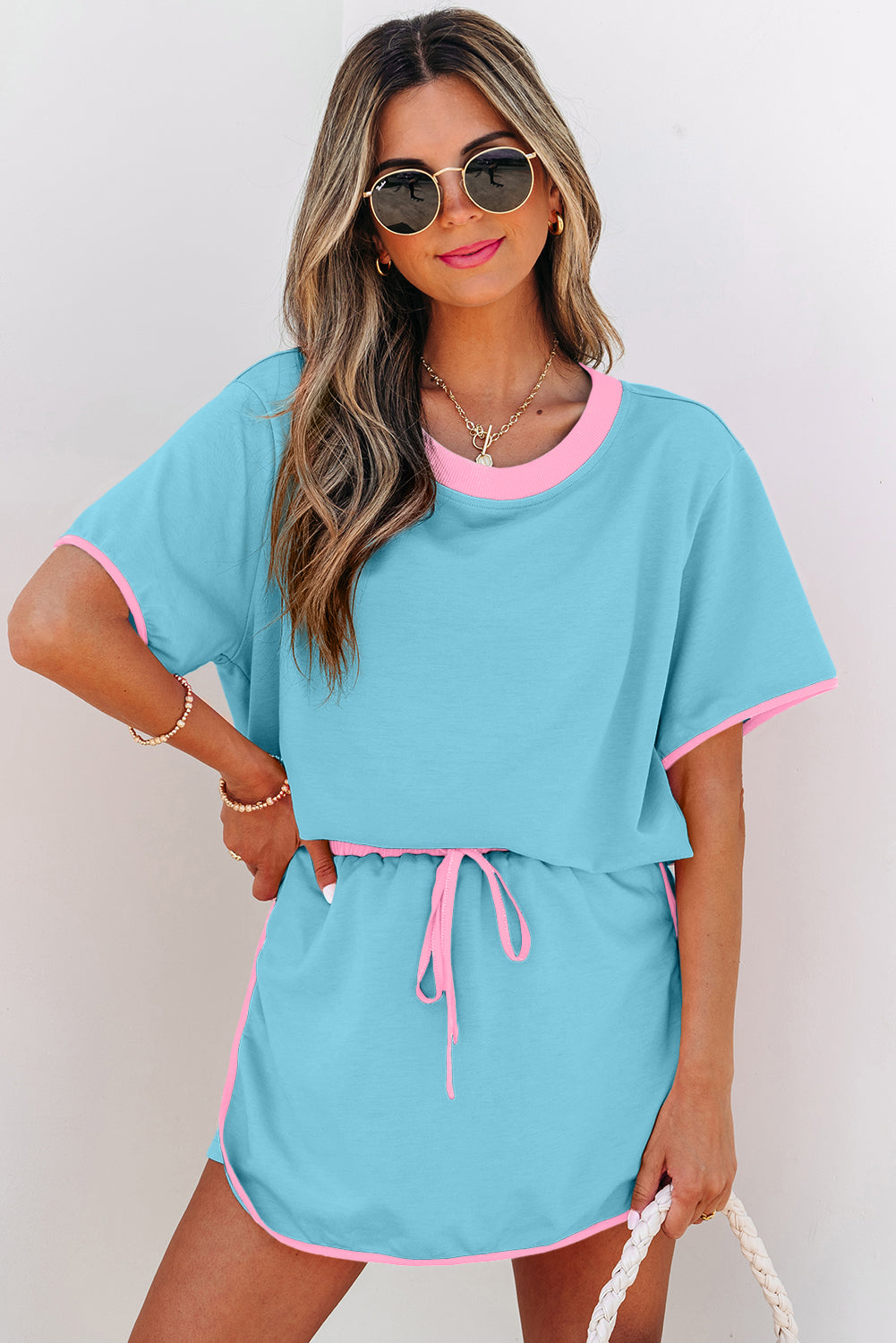Turquoise Shirt and Skort 2pcs Set