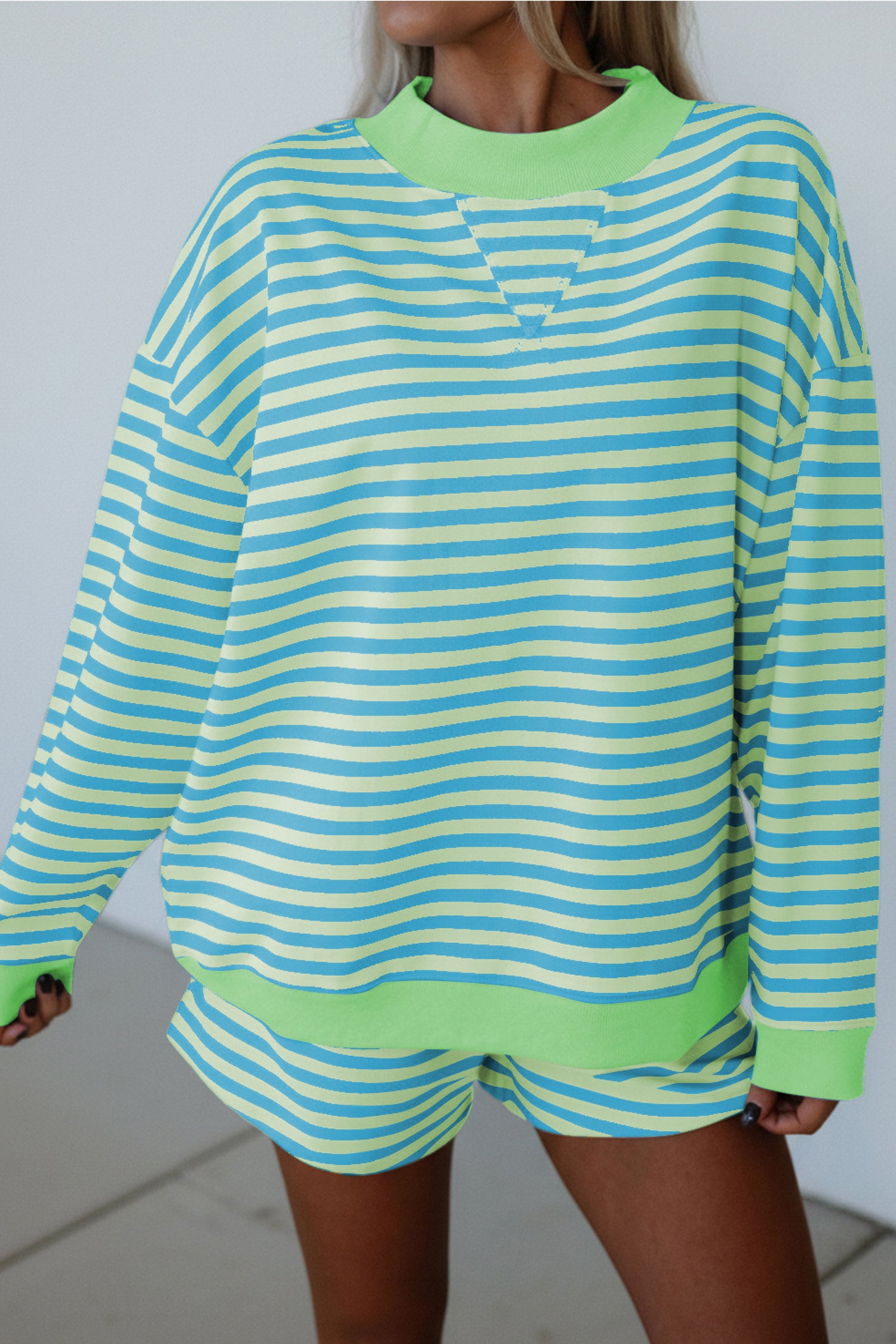 Green Stripe 2pcs Set