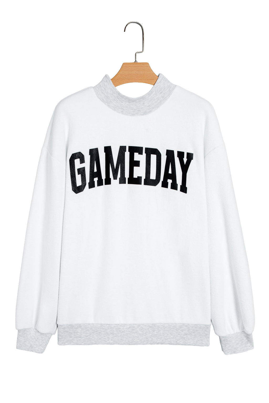Light Grey High Neck GAMEDAY/ FOOTBALL Double Side Printed Reversible Sweatshirt