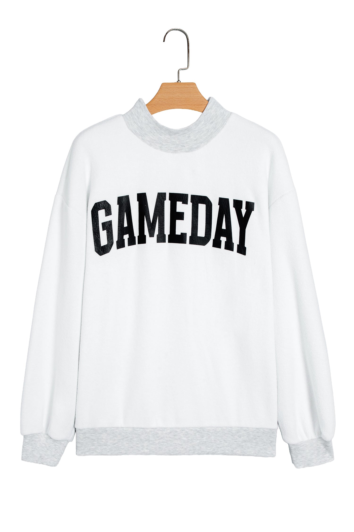 Light Grey High Neck GAMEDAY/ FOOTBALL Double Side Printed Reversible Sweatshirt