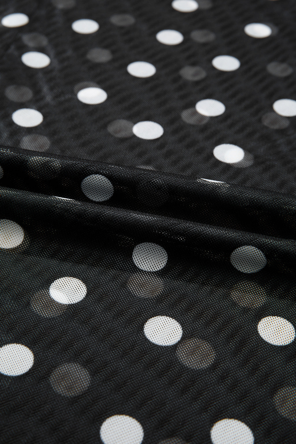 Black Polka Dot Mesh Tee