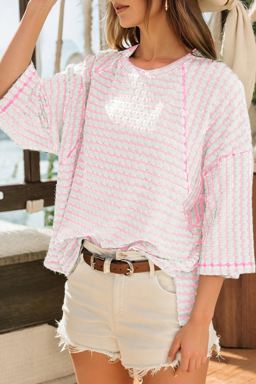 Blush Breeze Striped Top