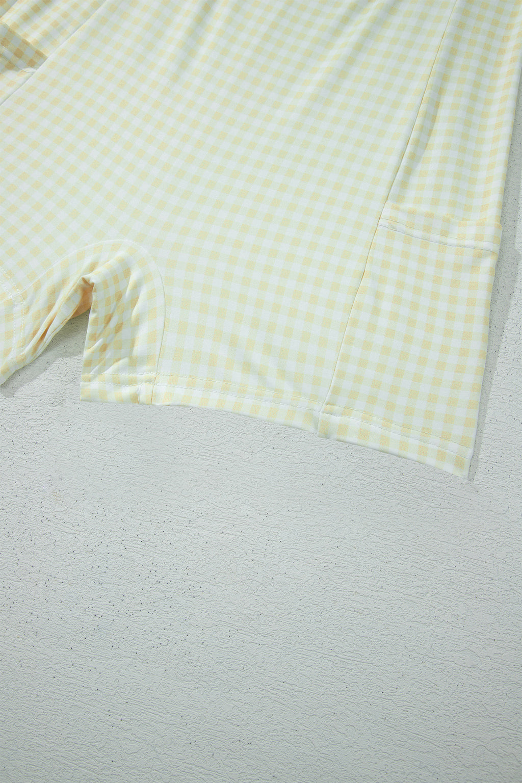 White Faux Two Piece Gingham Contrast Patchwork Loose Mini Dress