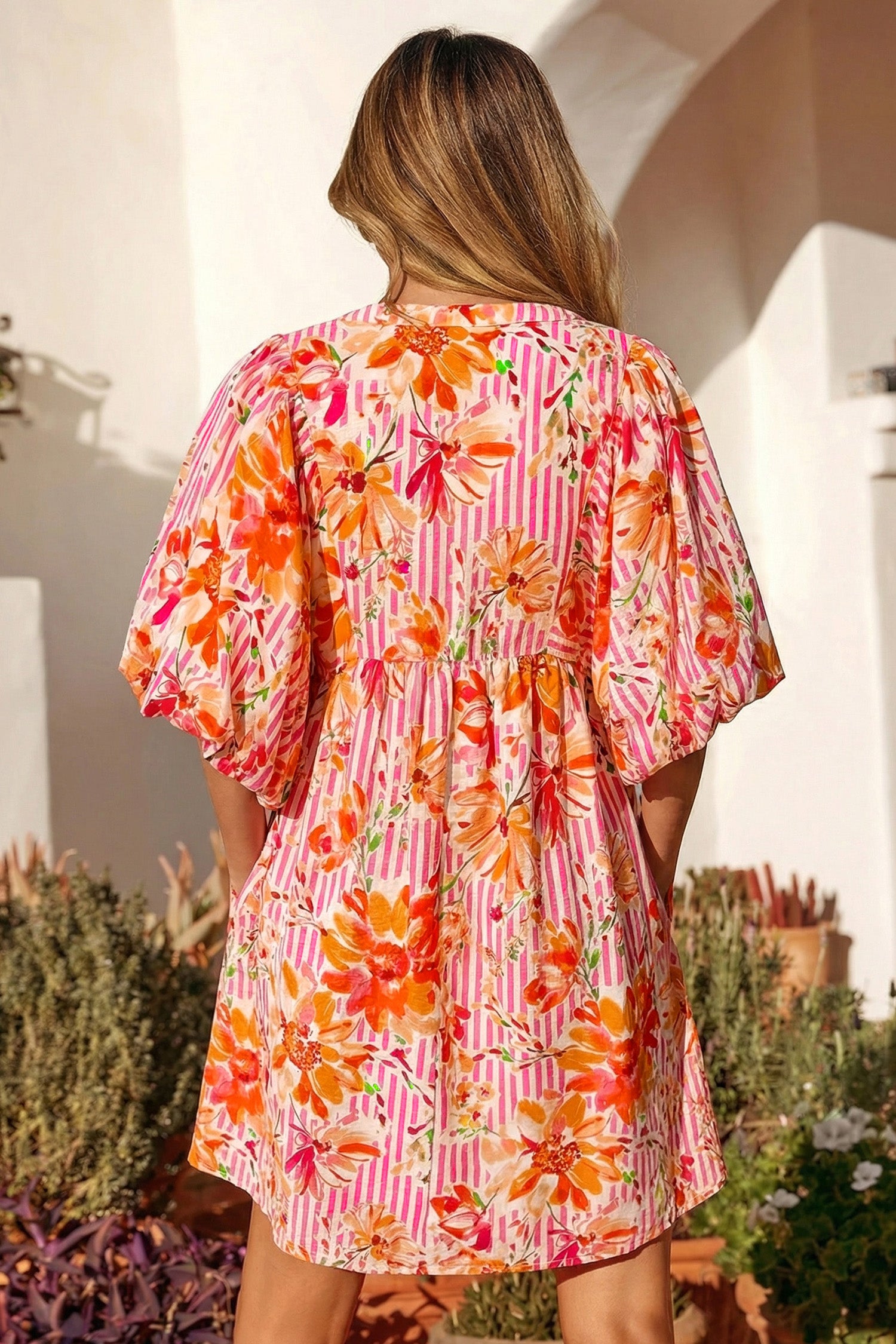 Sunset Bloom Mini Dress