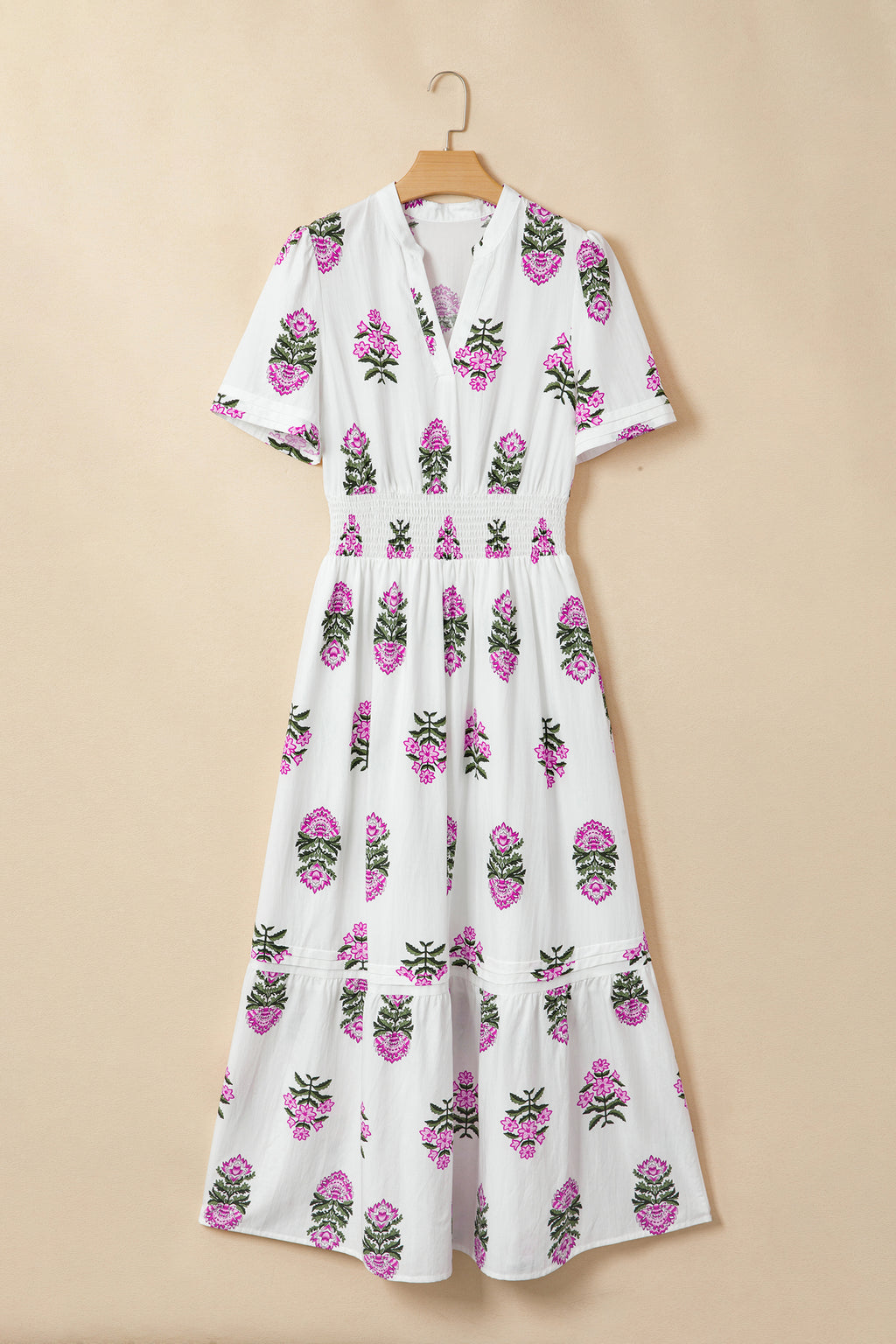 Floral Print Ruffle Hem Maxi Dress
