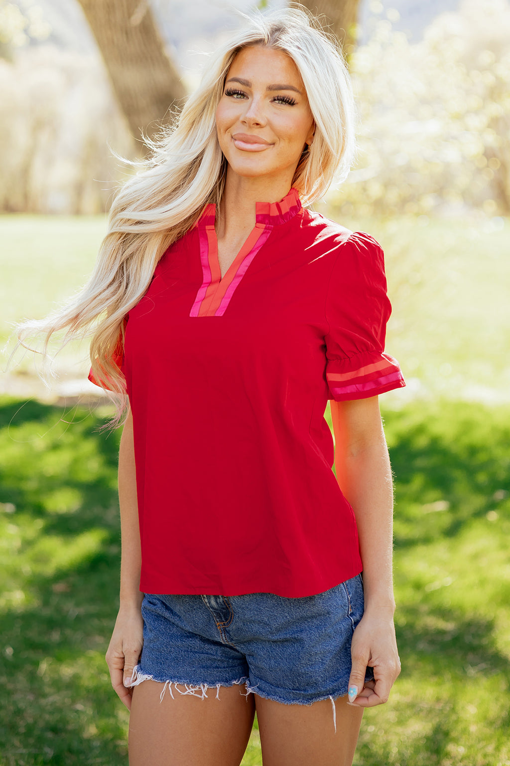 Rosé Darling Ruffle Top