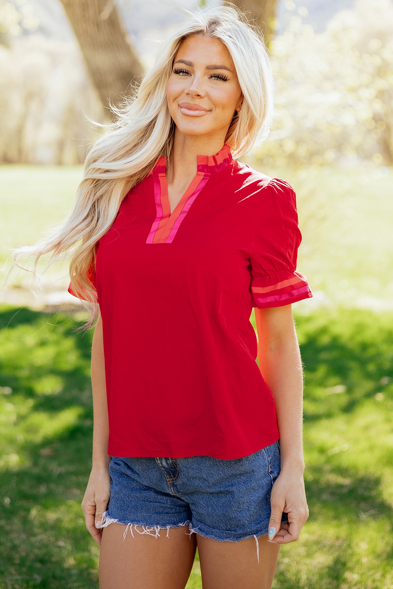 Rosé Darling Ruffle Top
