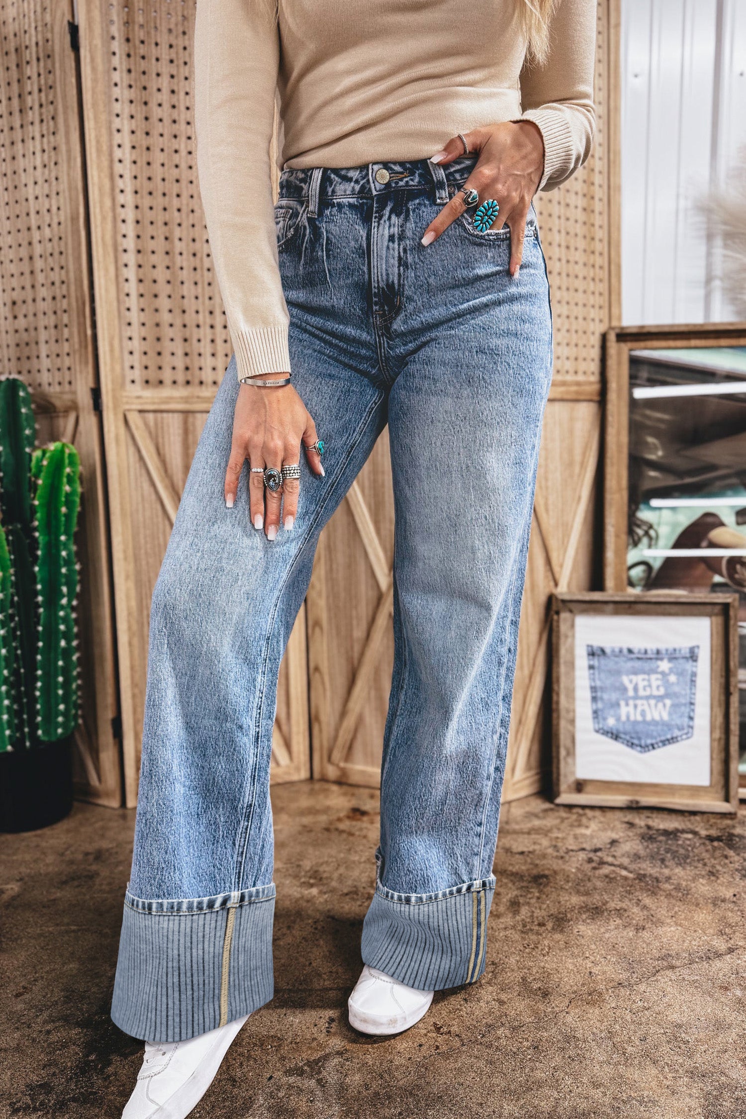 Ashleigh Blue Cuffed Jeans