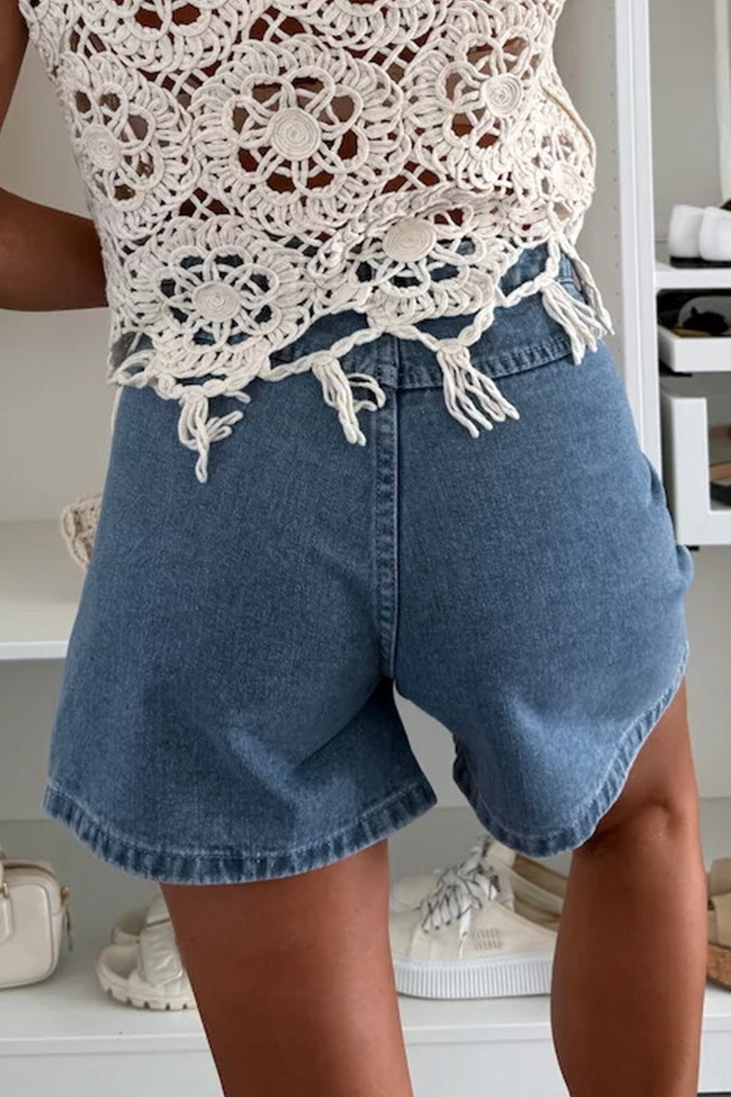 Dusk Blue Denim Shorts