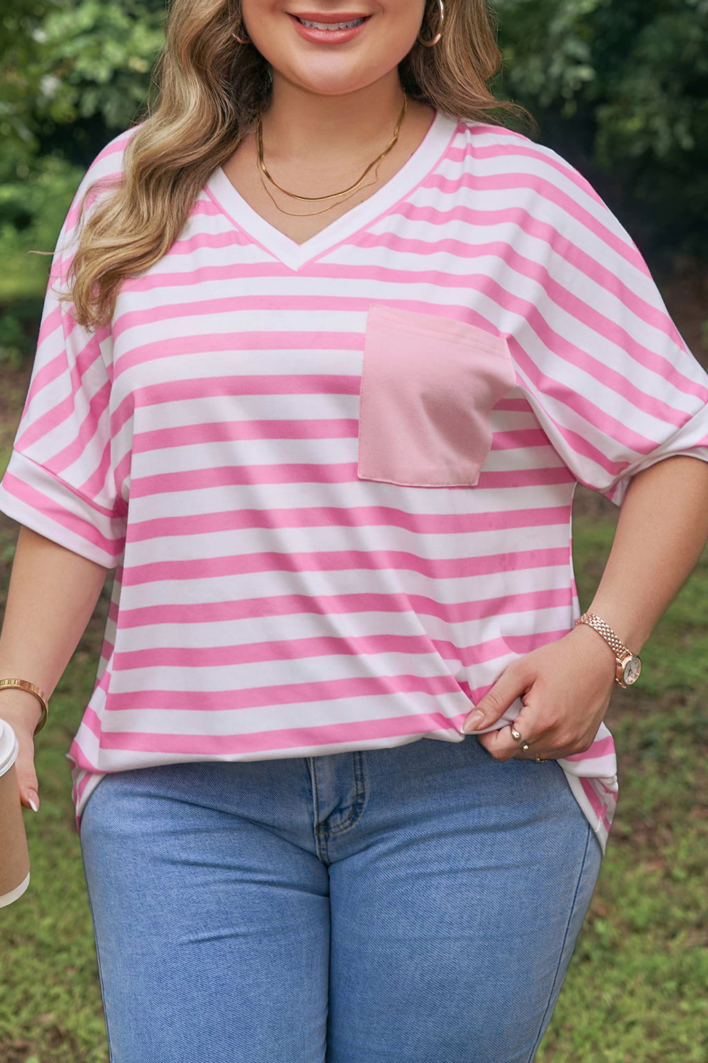 Sweet Stripe Pocket Tee