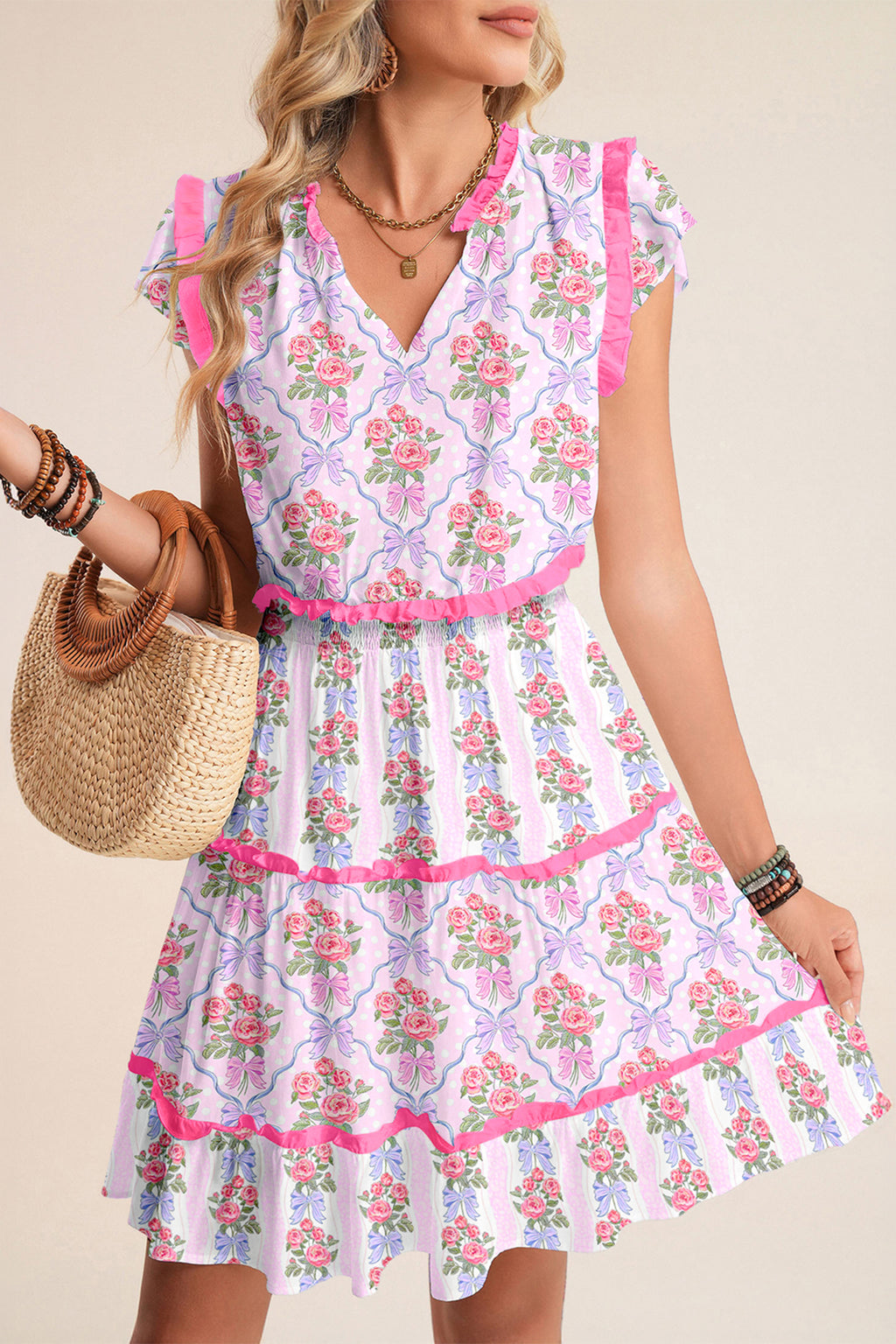 Violet Bloom Ruffle Dress