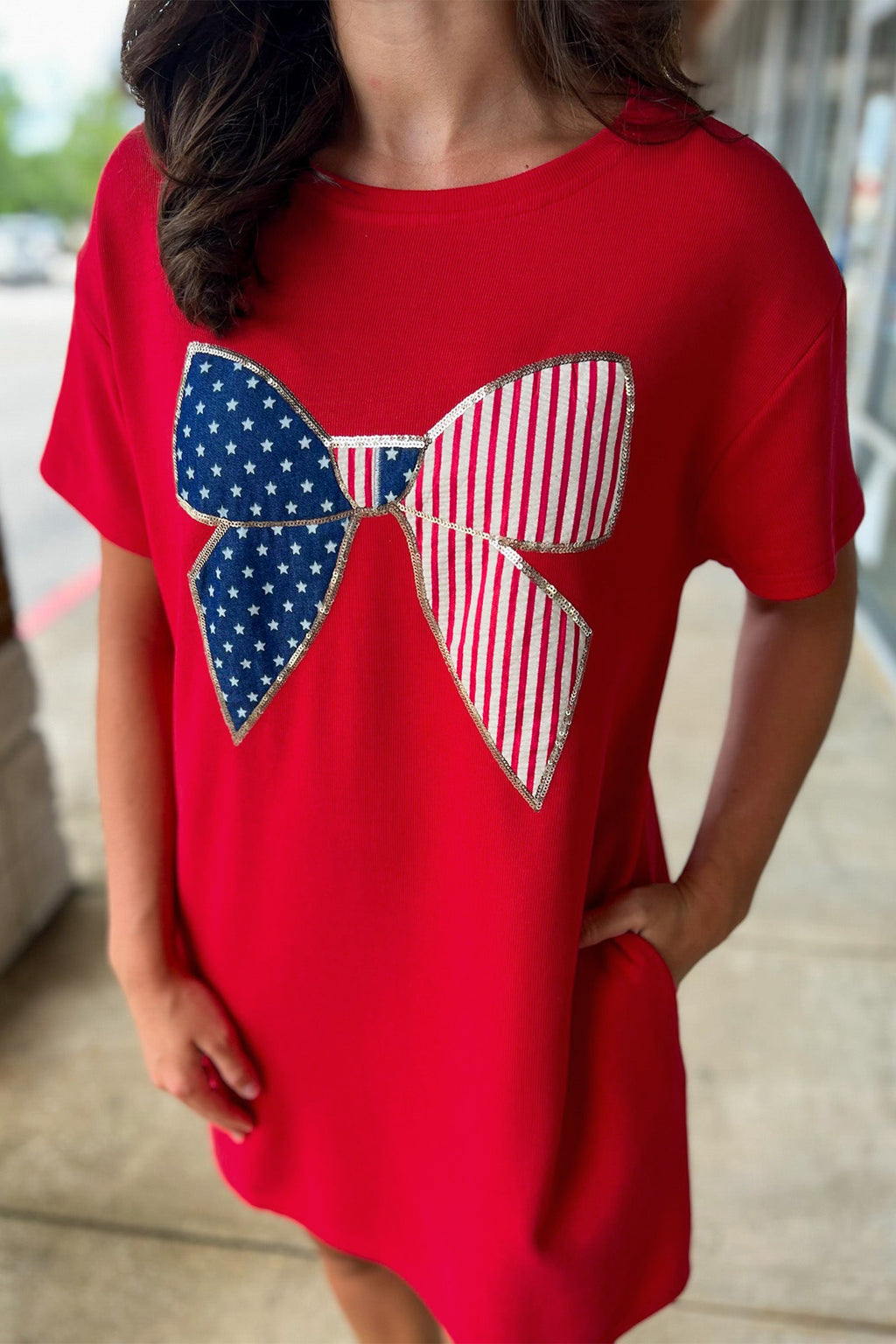 Fiery Stars and Stripes Shirt Mini Dress