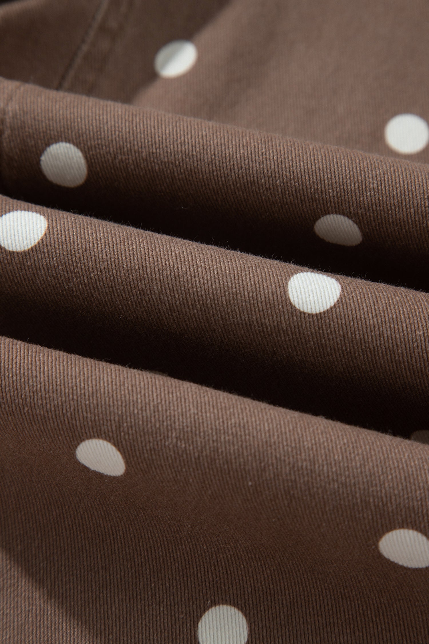 Brown Tailored Seam Polka Dot Print Barrel Casual Jeans