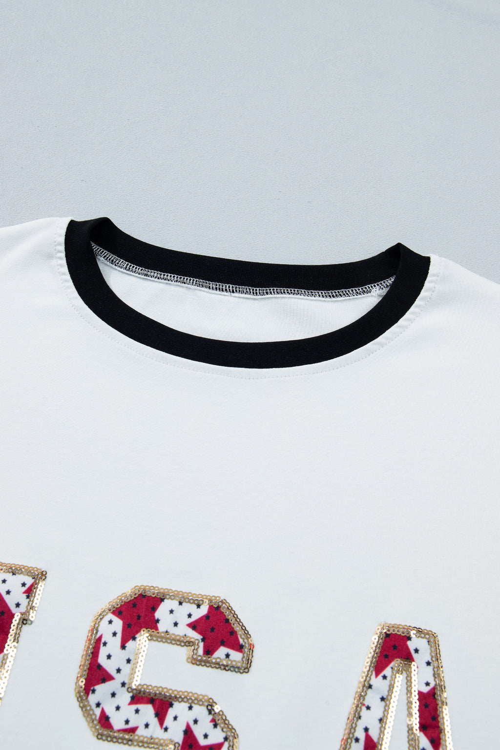 White USA Sequin Shirt