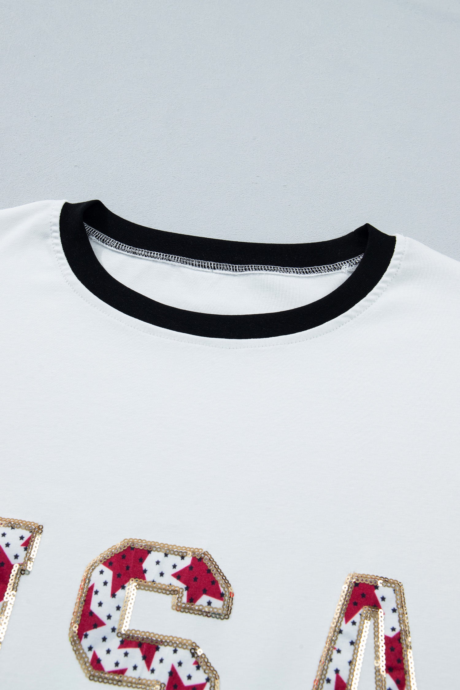 White USA Sequin Shirt