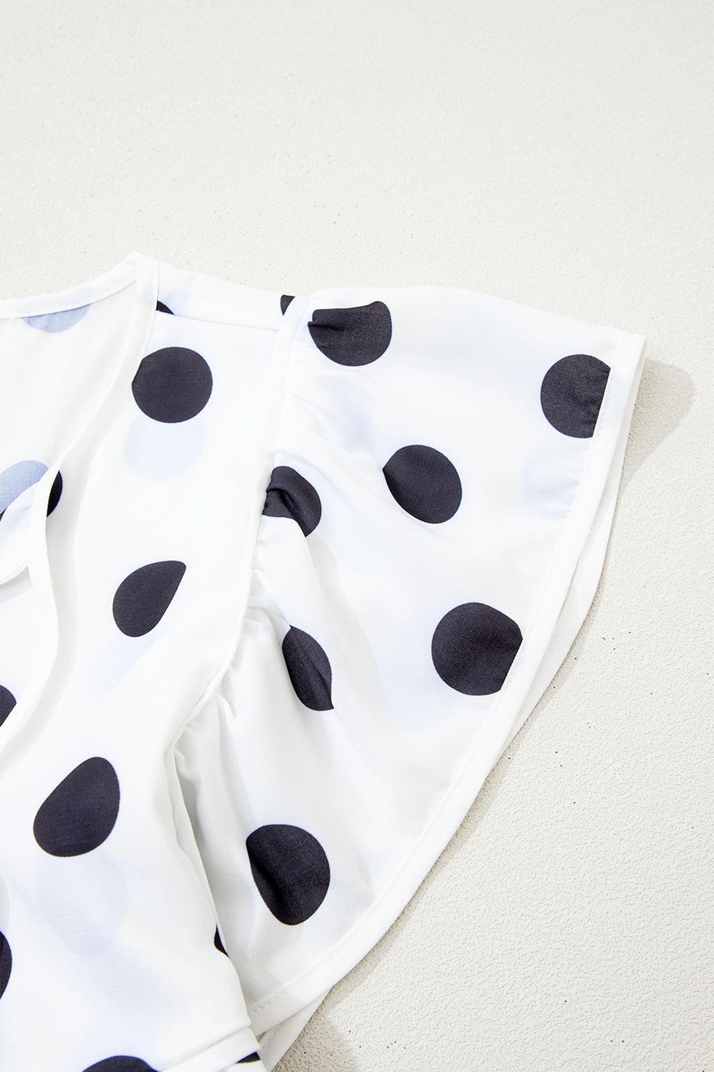 White Polka Dot Babydoll Blouse