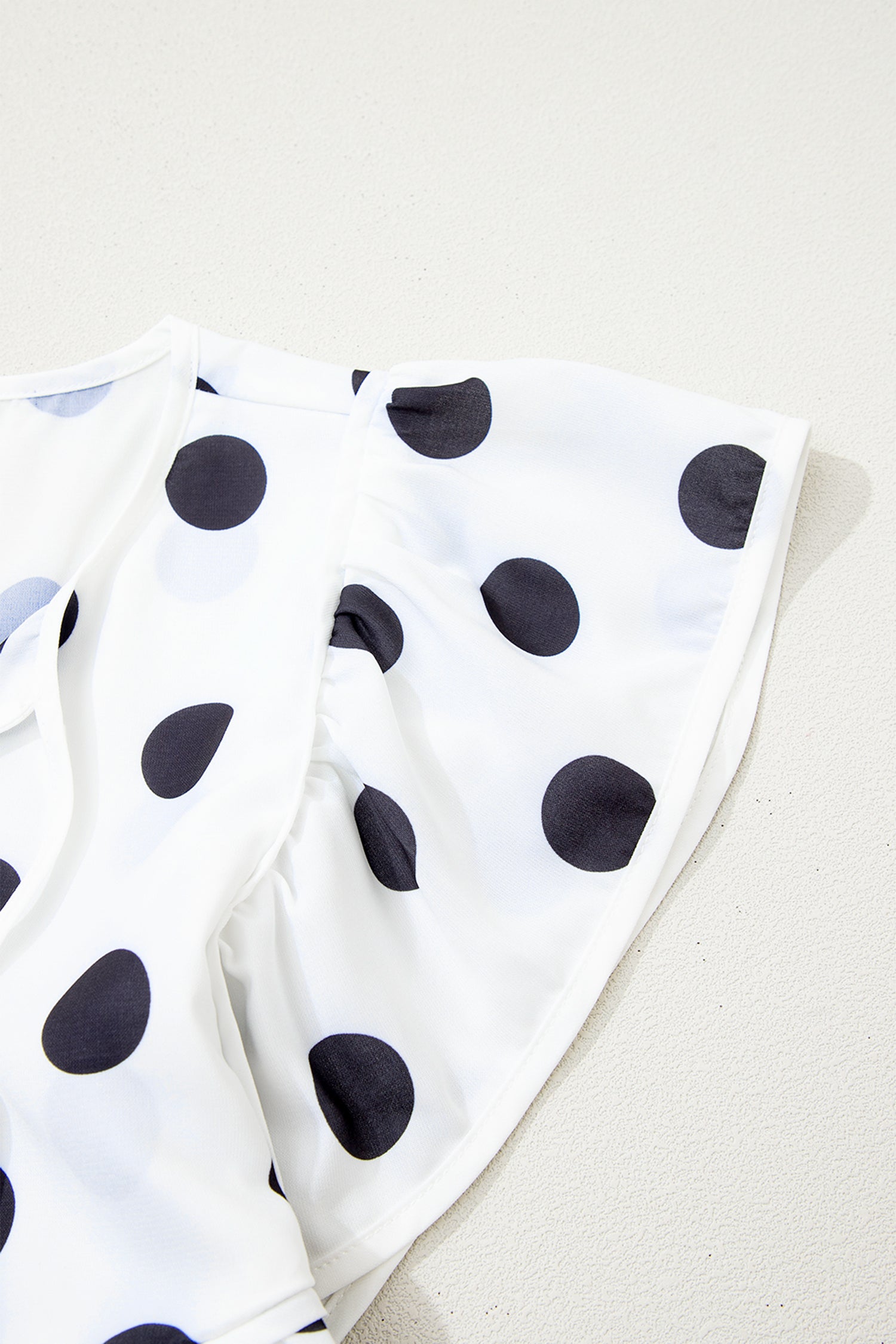 White Polka Dot Babydoll Blouse