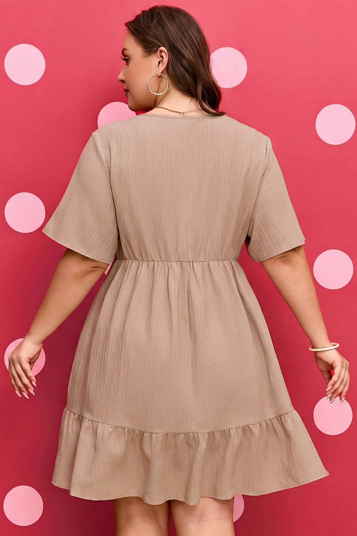 Effortless Beauty Khaki Dress