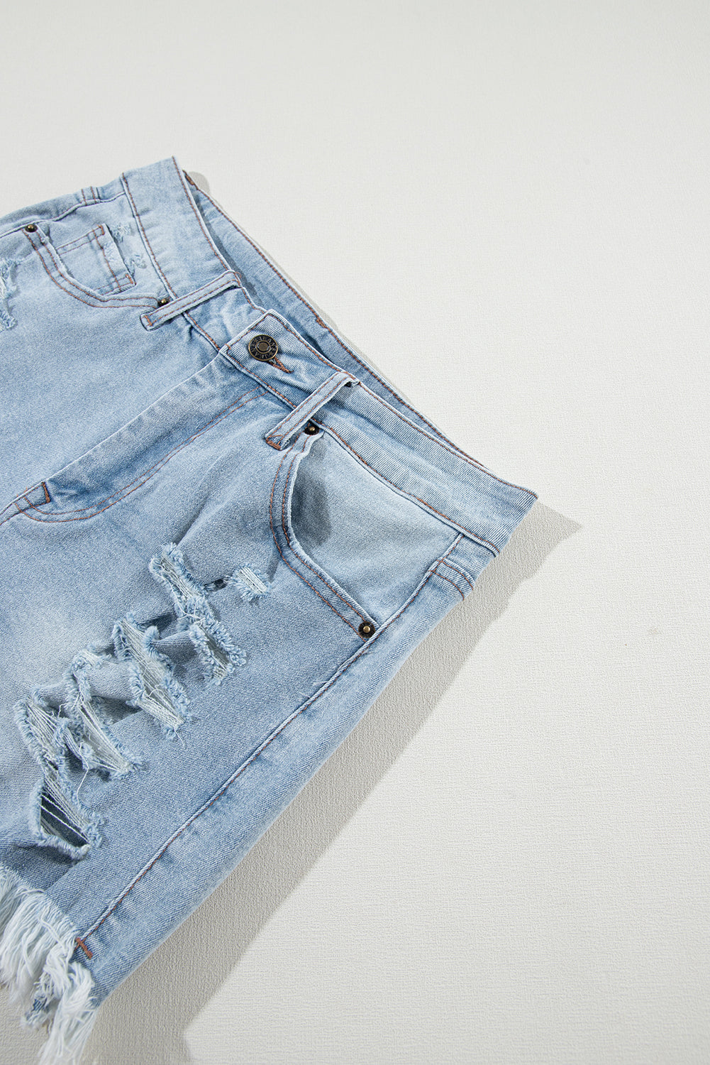 Distressed Denim Shorts