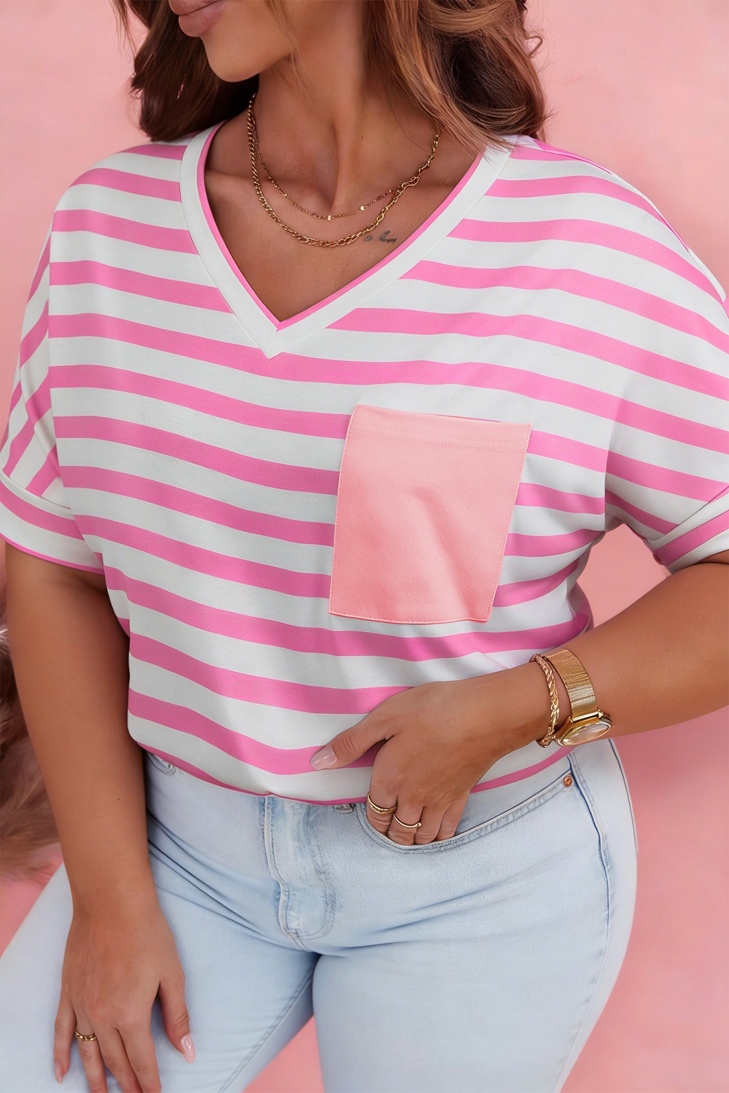 Sweet Stripe Pocket Tee