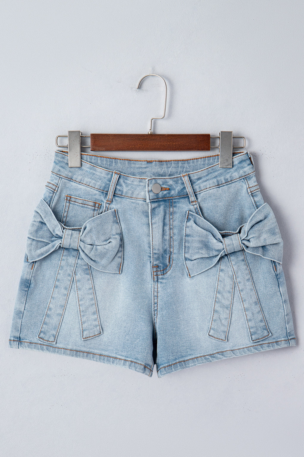 Bow Detail Denim Shorts