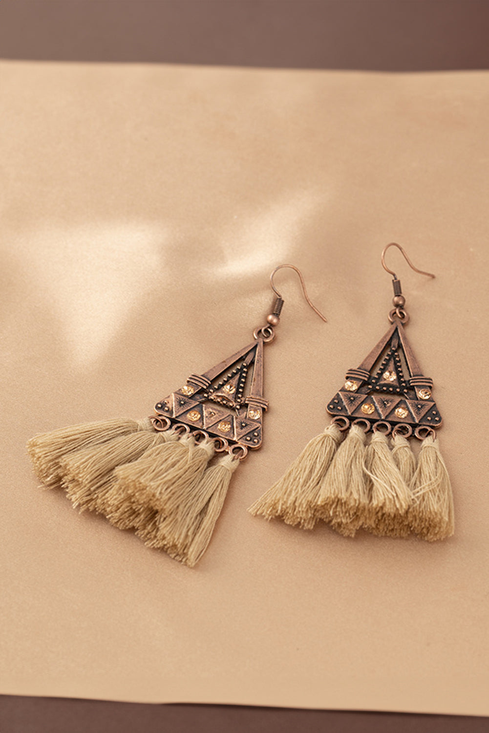 Brown Boho Metal Earrings