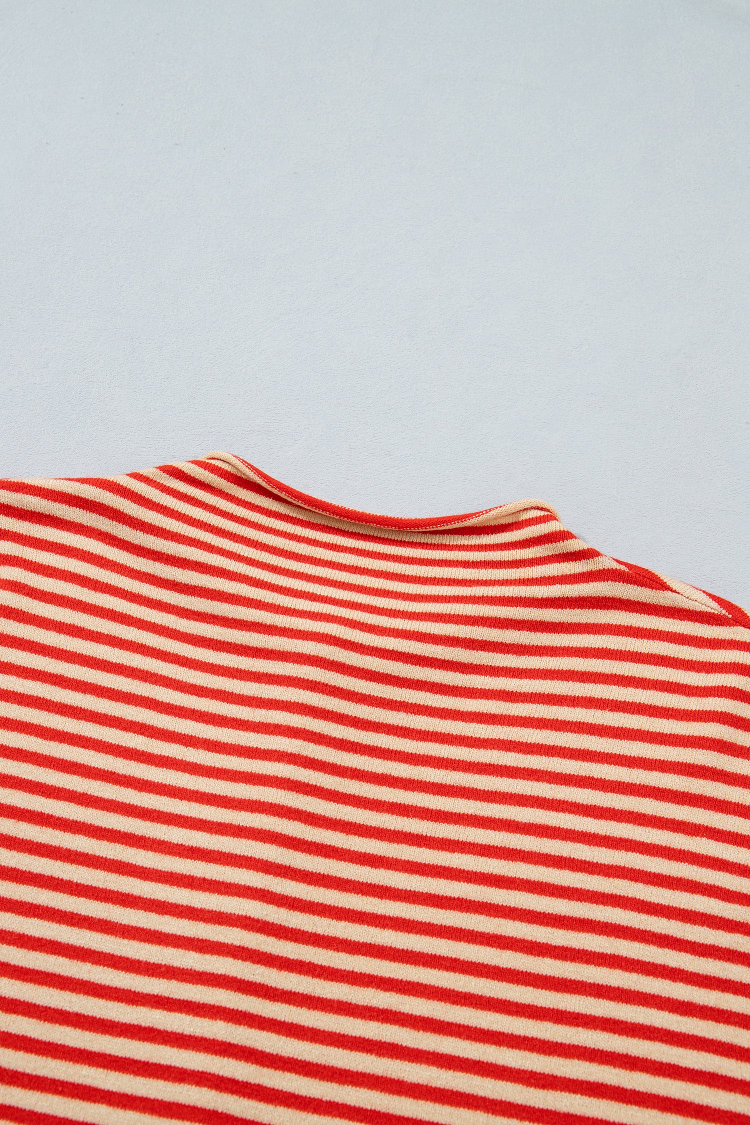 Red Stripe Striped Button Collar Long Sleeve Knit Cardigan