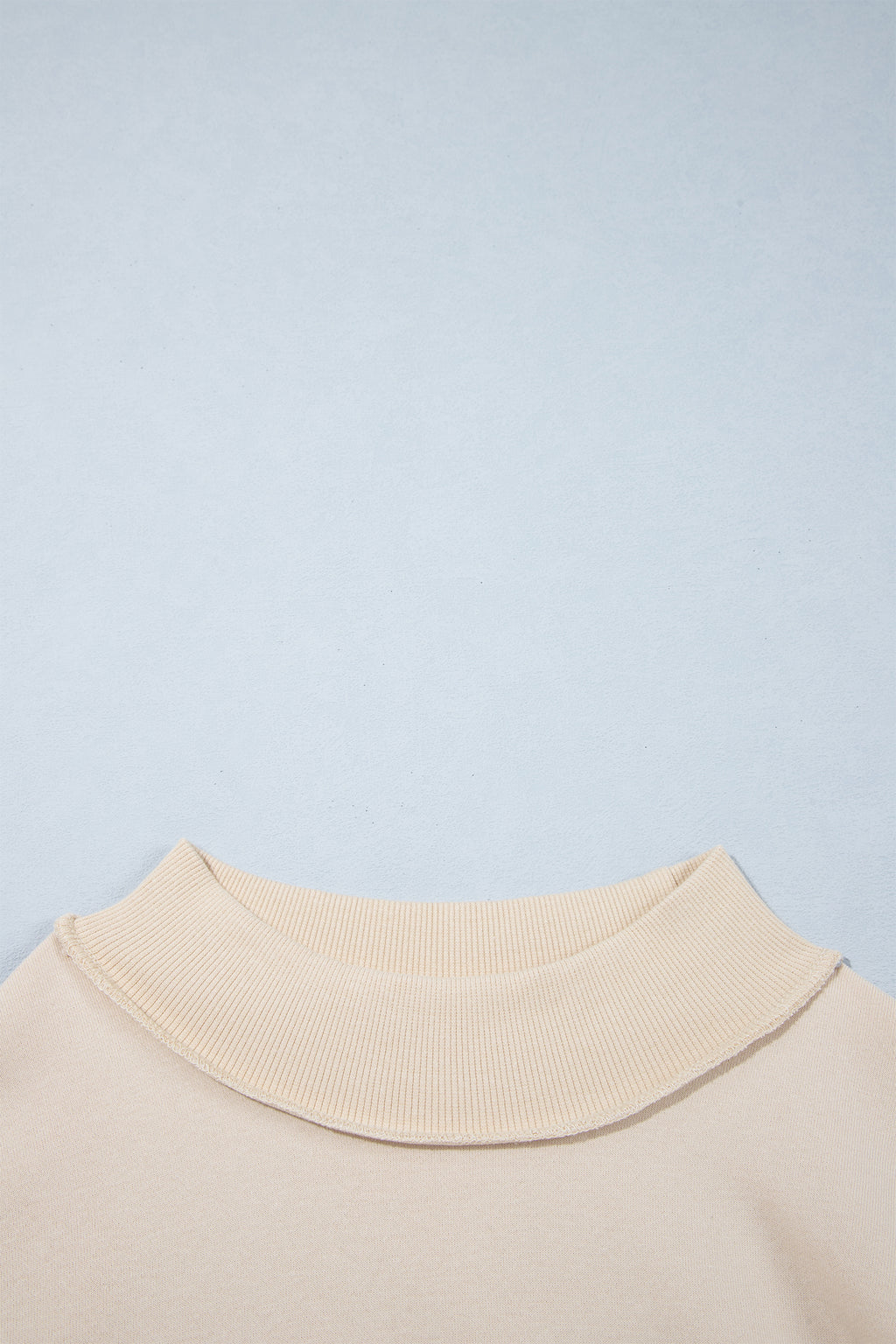 Beige CHRIST IS KING Embroidery High Neck Baggy Sweatshirt