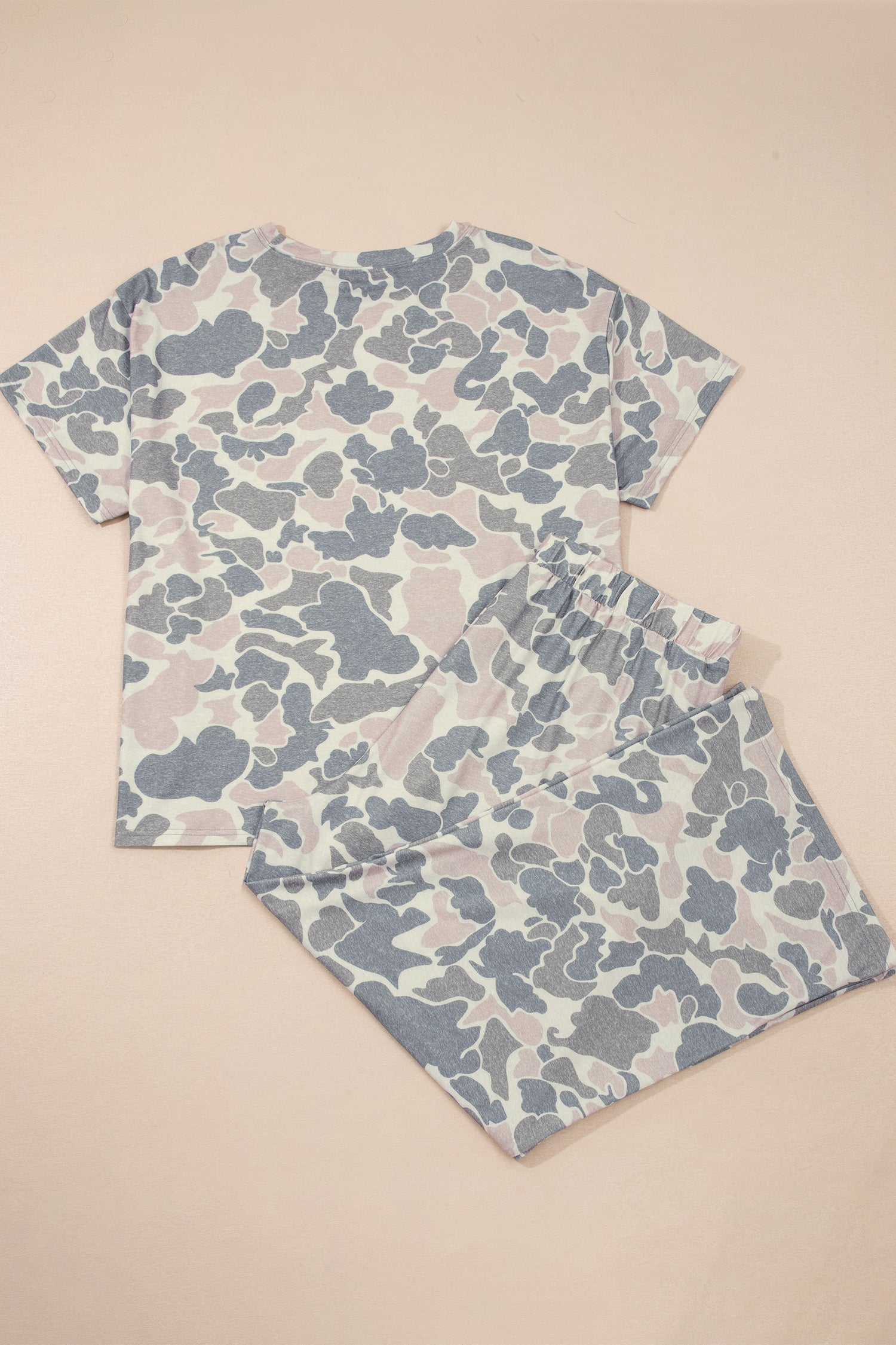 Multicolour Retro and Camouflage 2pcs Outfit