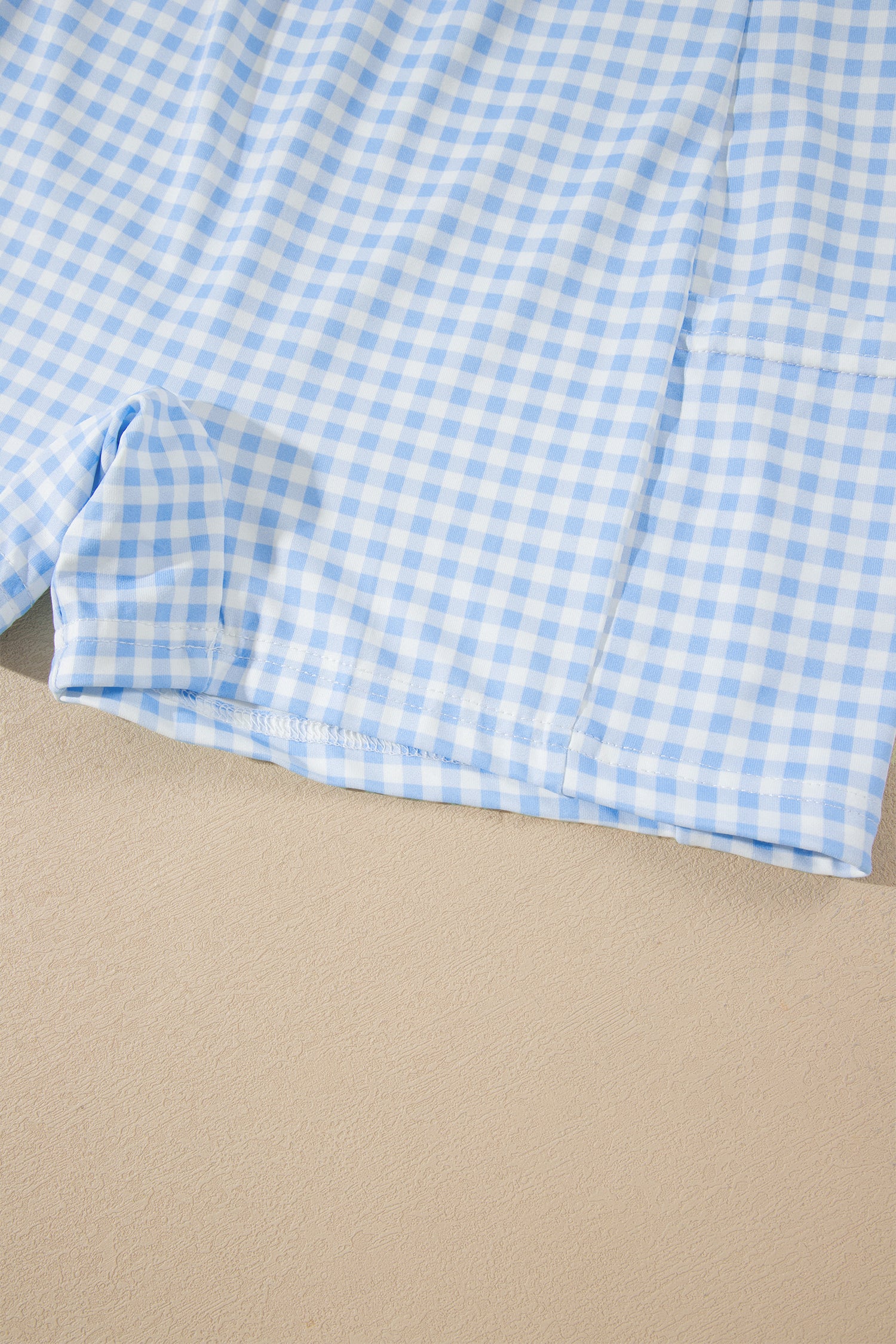 White Faux Two Piece Gingham Contrast Patchwork Loose Mini Dress